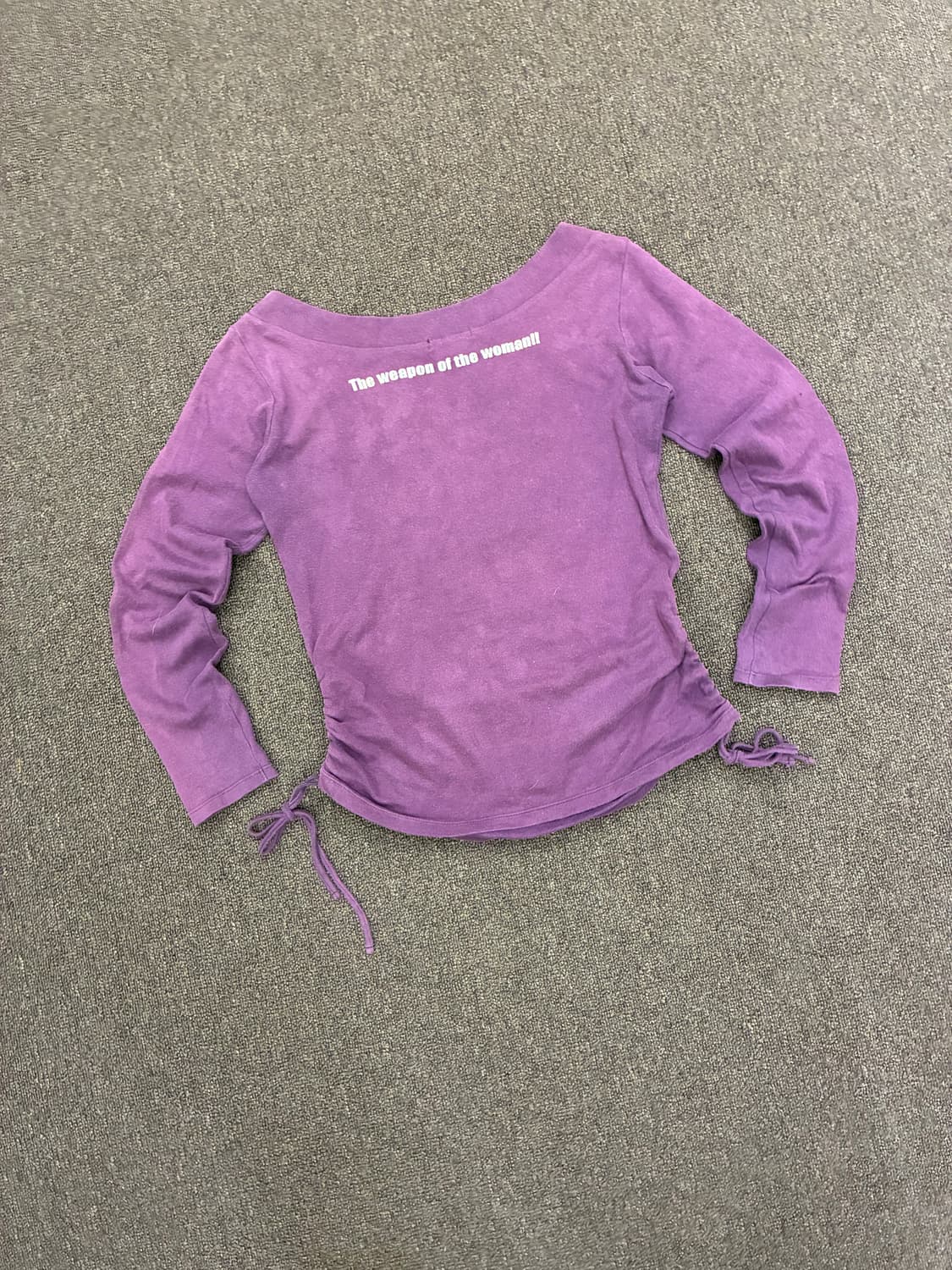 L)Japanese vintage 여성 셔링 디테일 레터링 롱 슬리브 상품이미지7