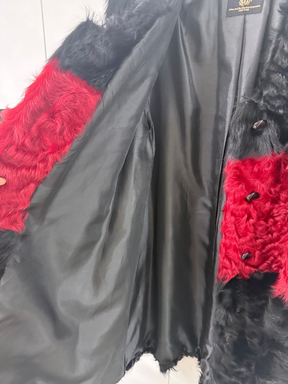 블랙&레드 리얼 양퍼 코트 상품이미지6