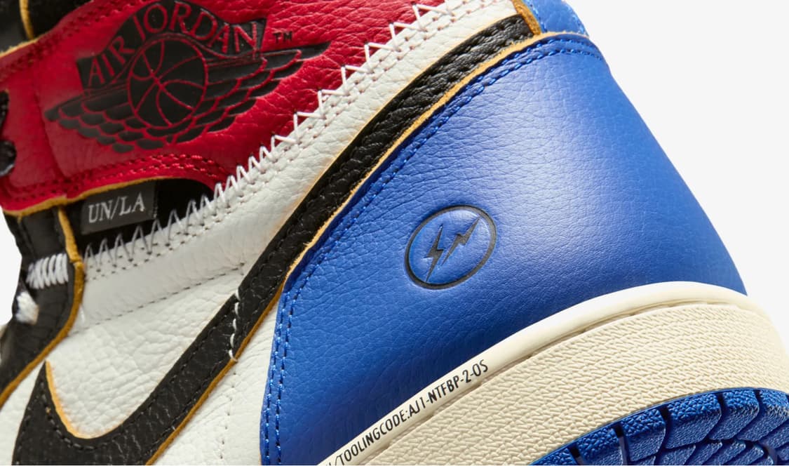 나이키 조던 1 x 프라그먼트 x 유니온 LA 블랙 앤 바시티 레드 상품이미지2