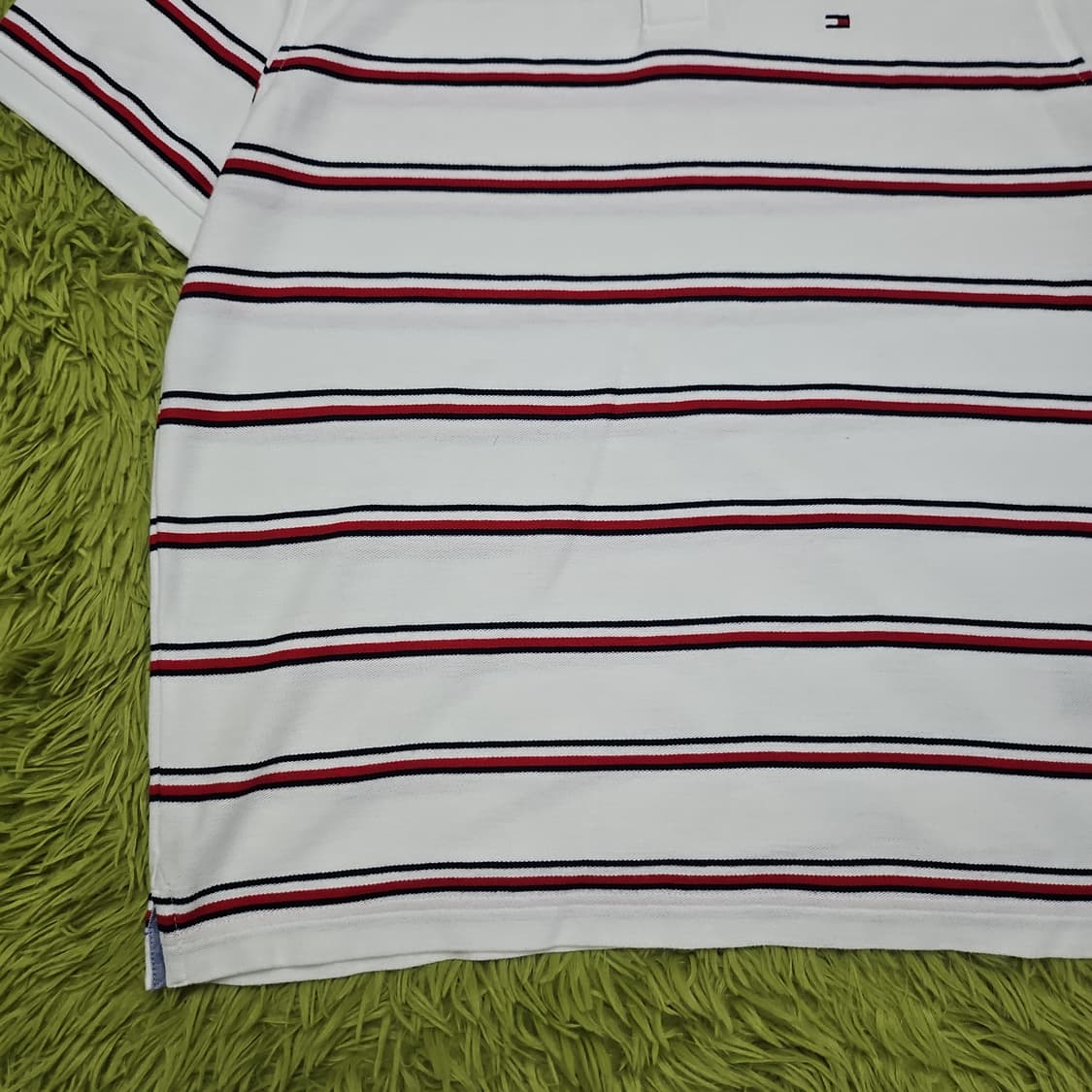 타미힐피거 화이트 레드 스트라이프 카라티 (M) 상품이미지5