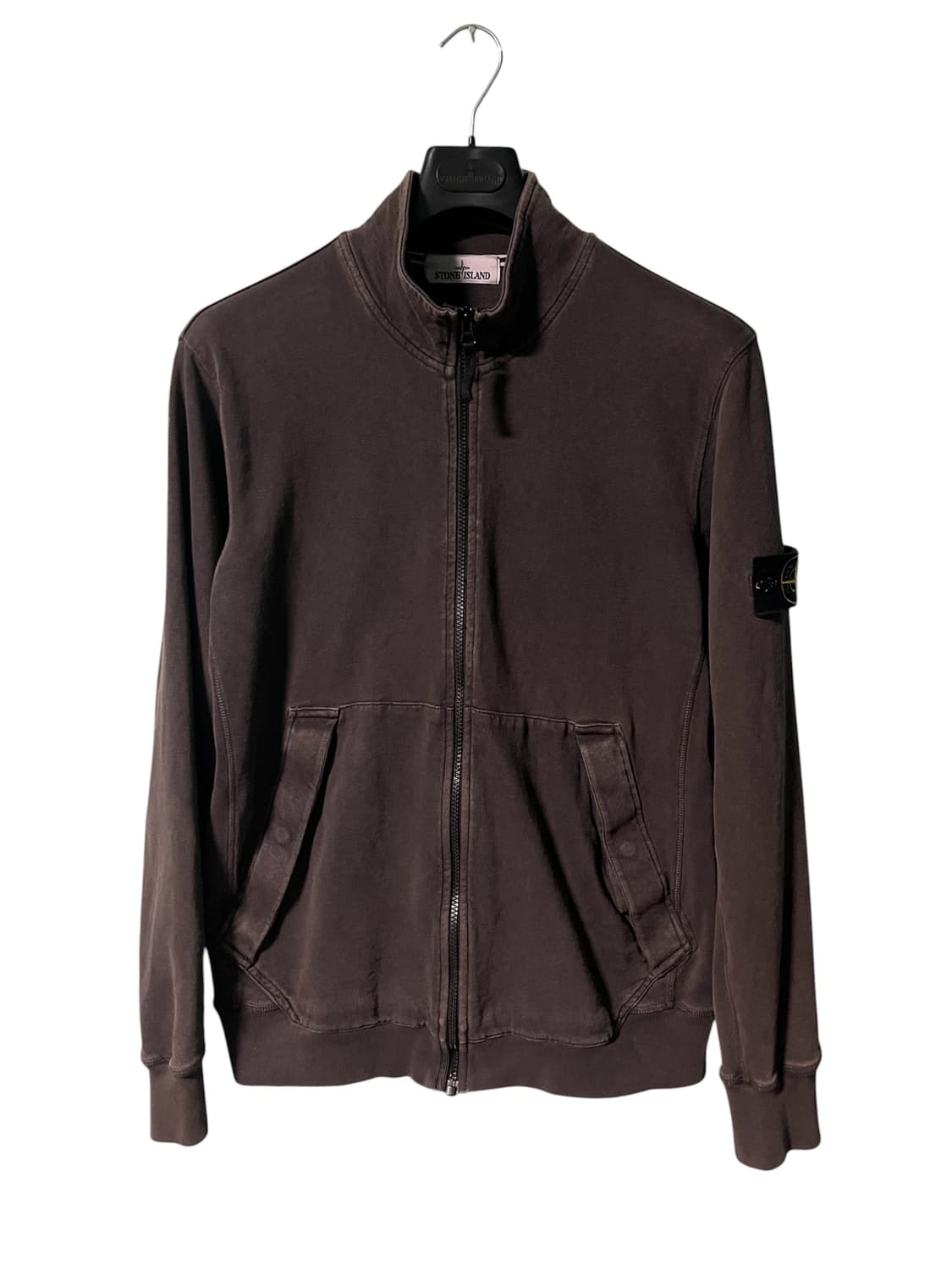 [XXL] 스톤아일랜드 가먼트다잉 집업 자켓 차콜브라운 상품이미지1