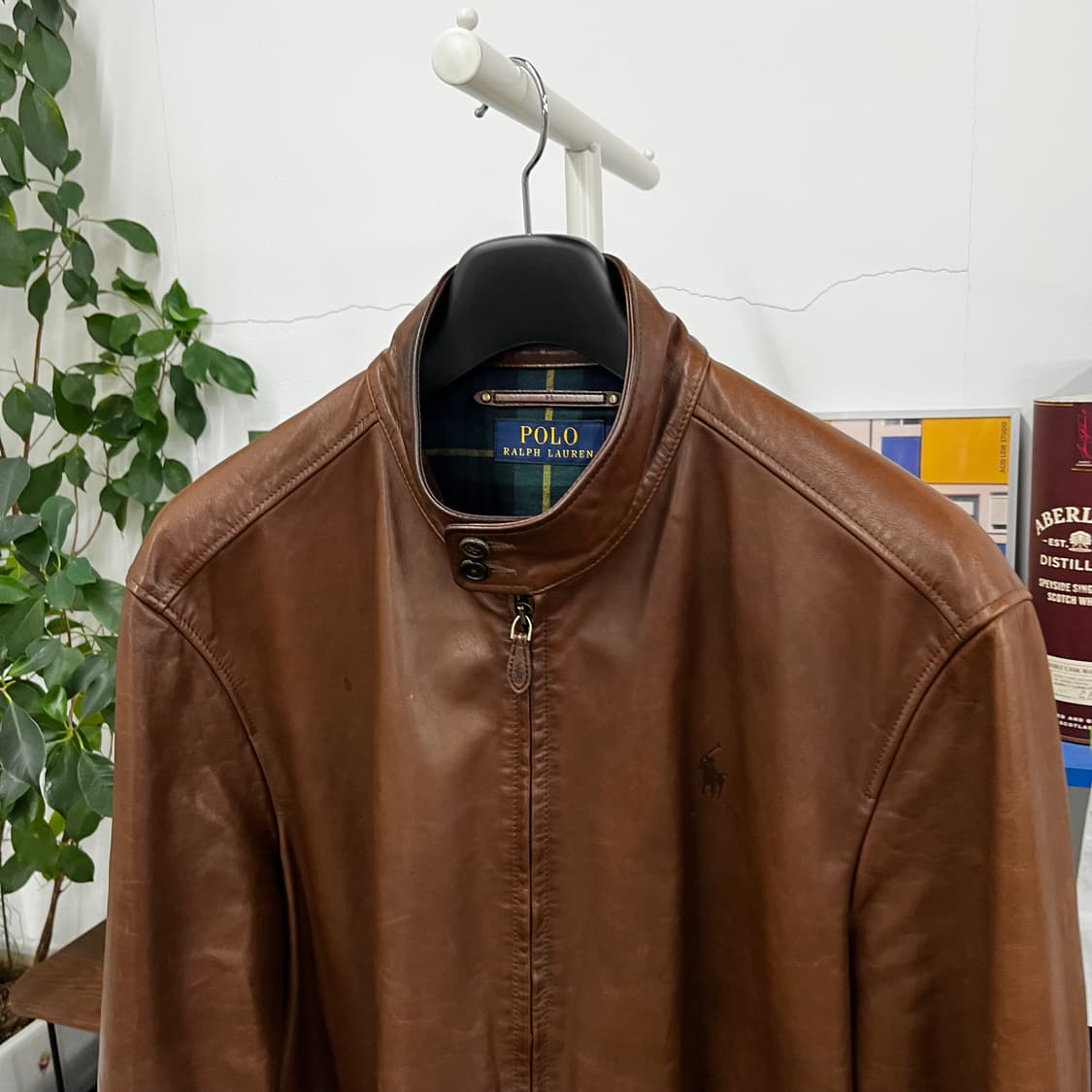 폴로랄프로렌 카우레더 해링턴 자켓 L 상품이미지2