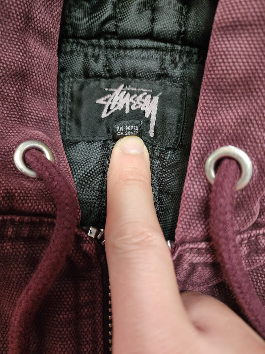 스투시 캔버스 인슐레이티드 워크자켓 버건디 xxl 상품이미지4