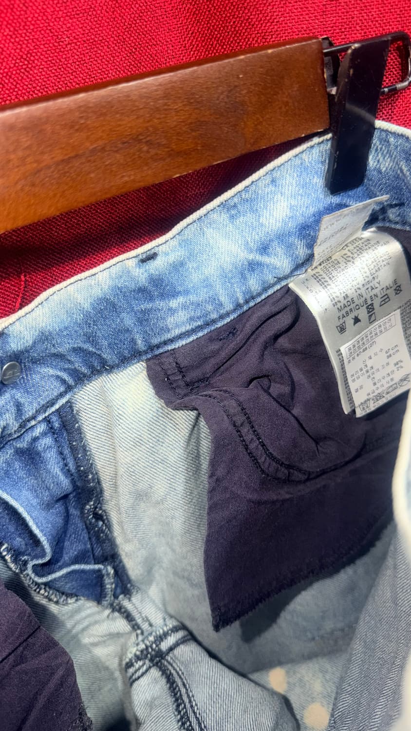 디젤 연청 패치워크 워싱 스키니진 27 상품이미지6