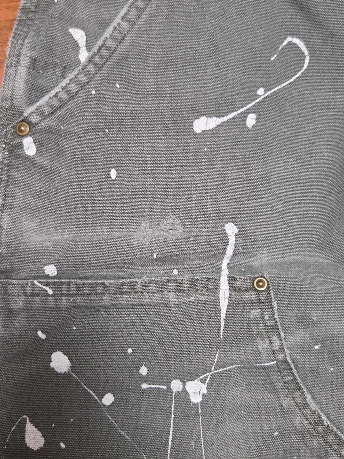 빈티지 페인팅 칼하트 B136 더블니 모스그린 34 x 30 상품이미지5