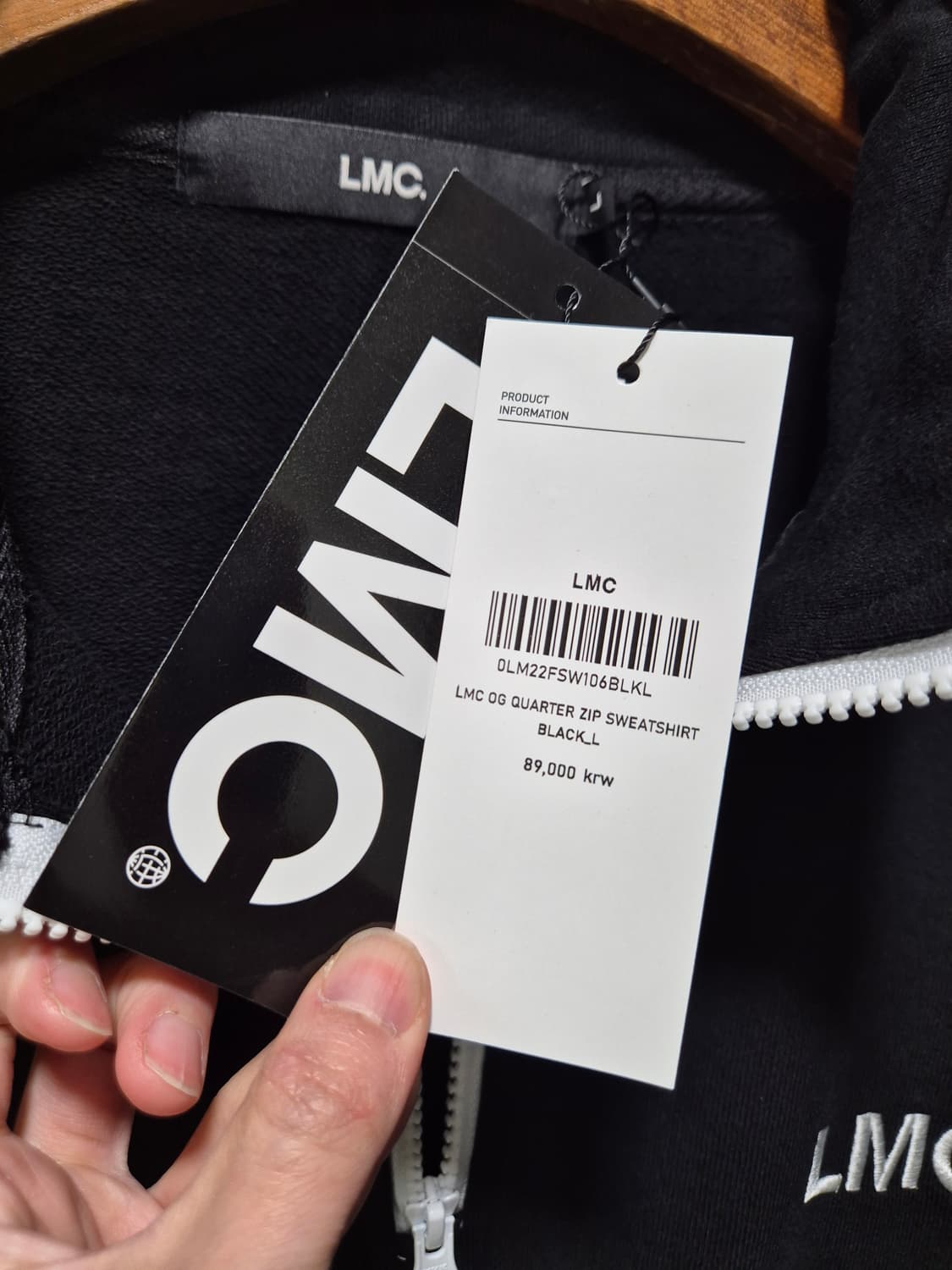LMC 하프집업 맨투맨 블랙.새상품 상품이미지9