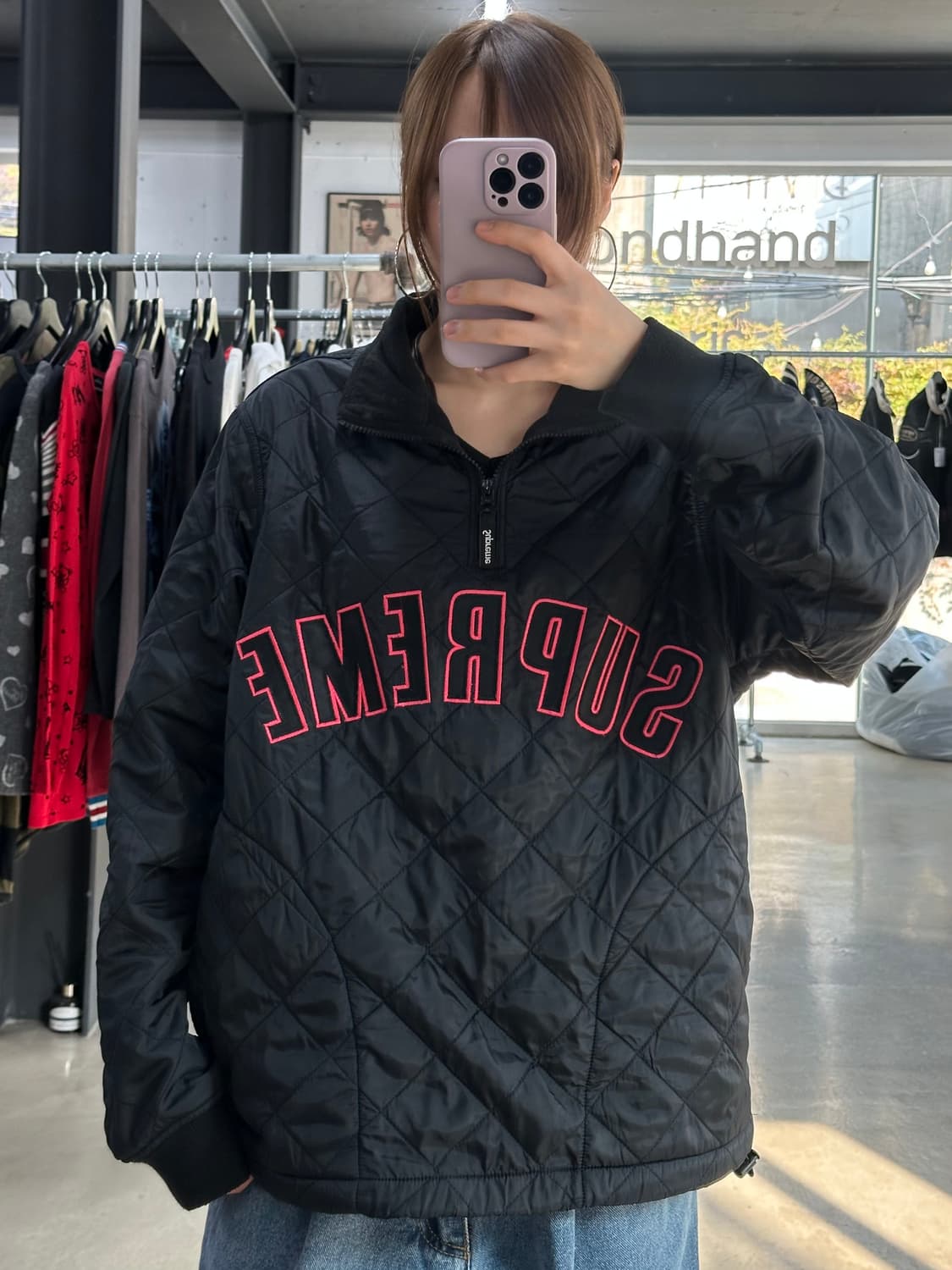 슈프림 17SS Arc 로고 퀼팅 풀오버 하프집업 아노락 상품이미지4