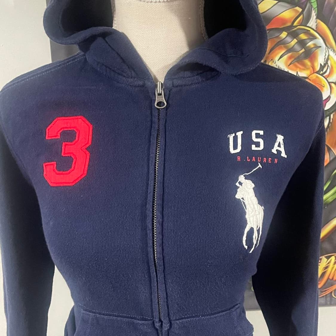 (예약중)폴로 빅 포니 USA 후드집업 네이비 M 상품이미지2