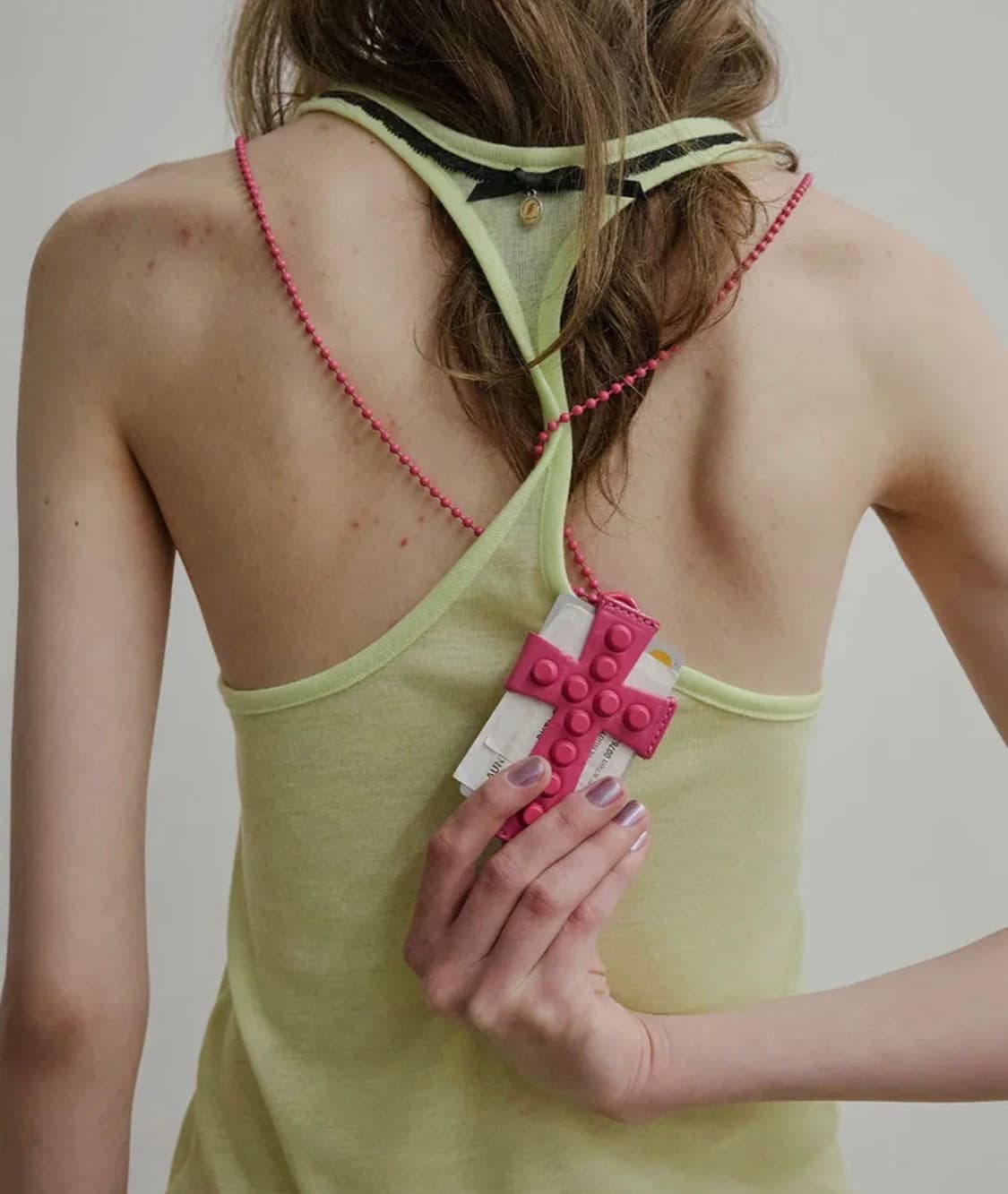 스컬프터 Cross Stud Strap Wallet Pink 상품이미지2