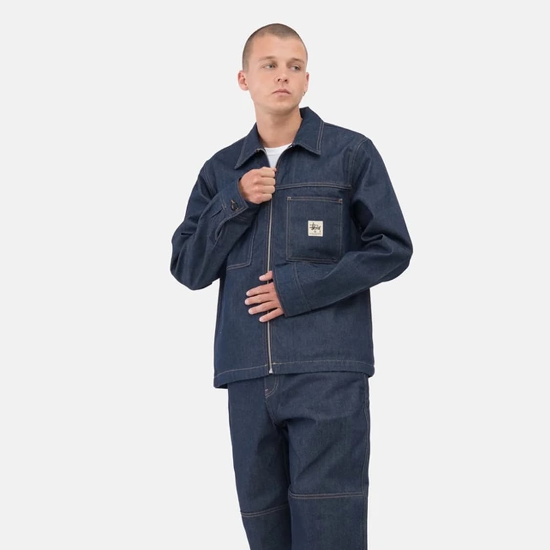 Stussy Denim Zip Up Work Shirts M 상품이미지2