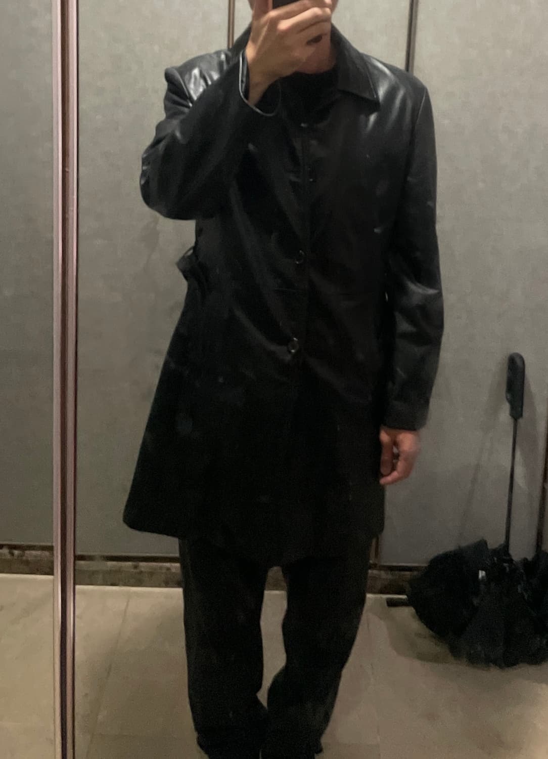 광희시장 웨스턴 무드 카우하이드 소가죽 레더 카 코트 상품이미지2