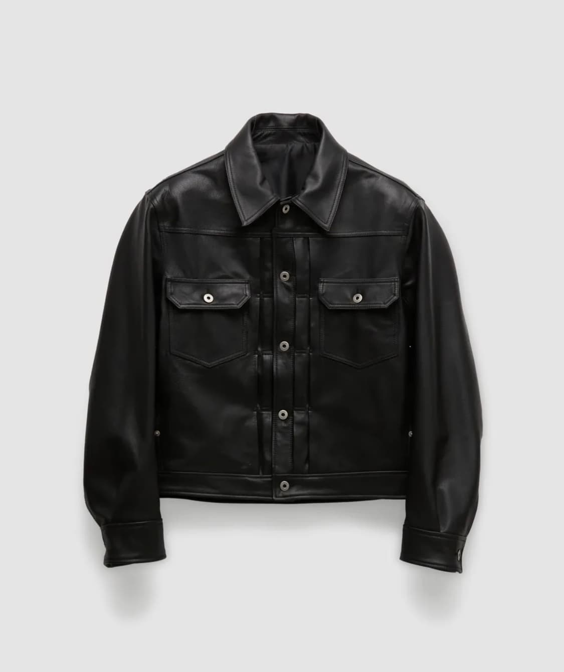 쿠어 L 고트스킨 포켓 트러커 자켓 블랙 상품이미지1