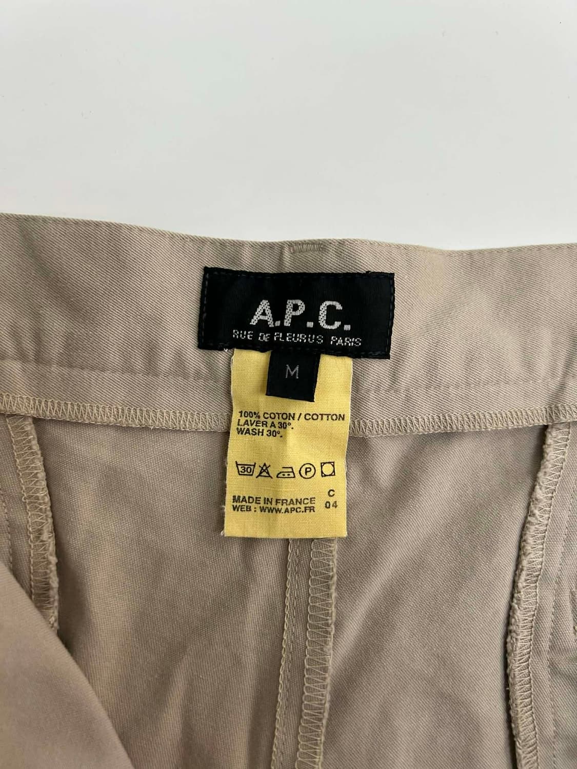 [M] A.P.C. 아페쎄 일본판 베이지 코튼 쇼츠 반바지 상품이미지4