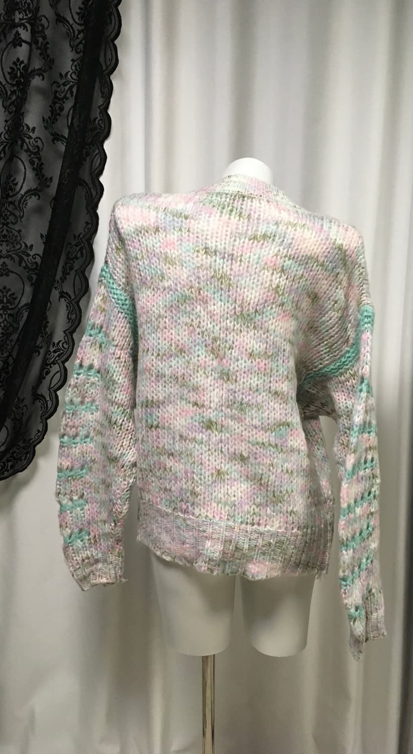 Vintage 나나 하치 하구미 모리걸 펑크 파스텔 오버핏 데미지 니트  상품이미지4