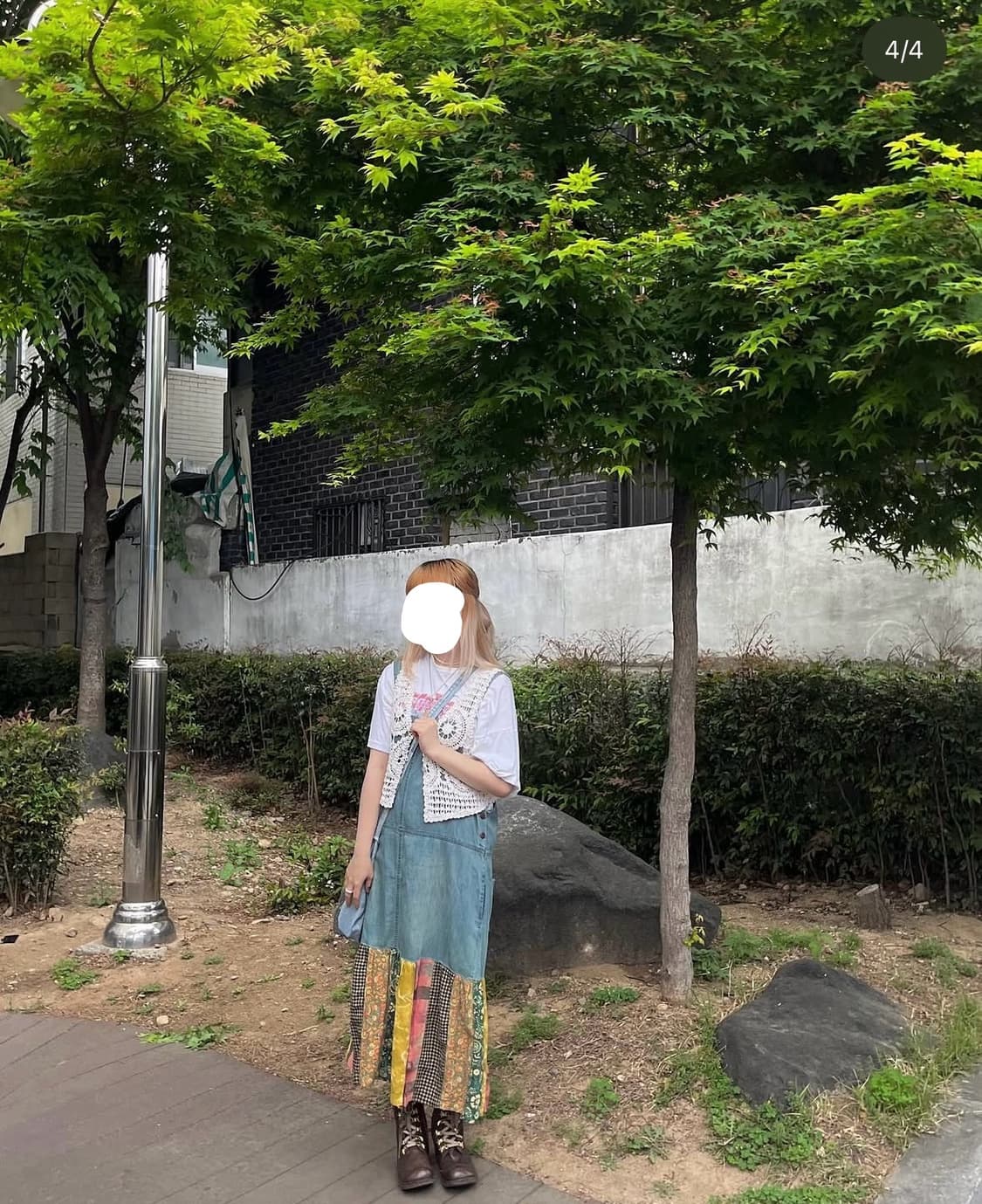 빈티지 패치워크 데님 멜빵 원피스 상품이미지5