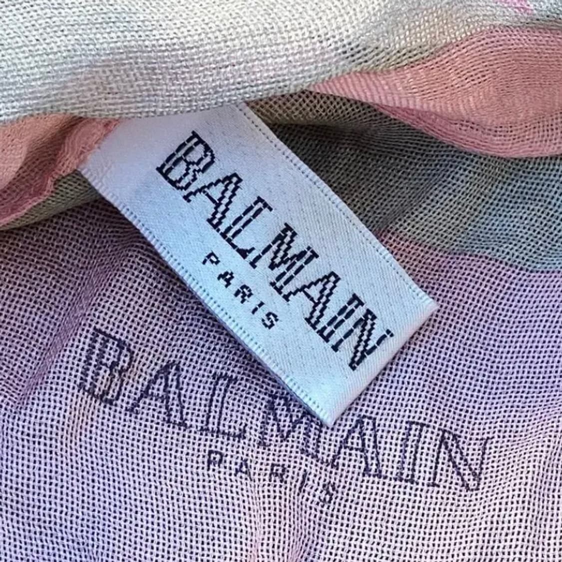 [정품] BALMAIN 발망 핑크 플라워리 실크혼방 스카프 머플러 상품이미지4