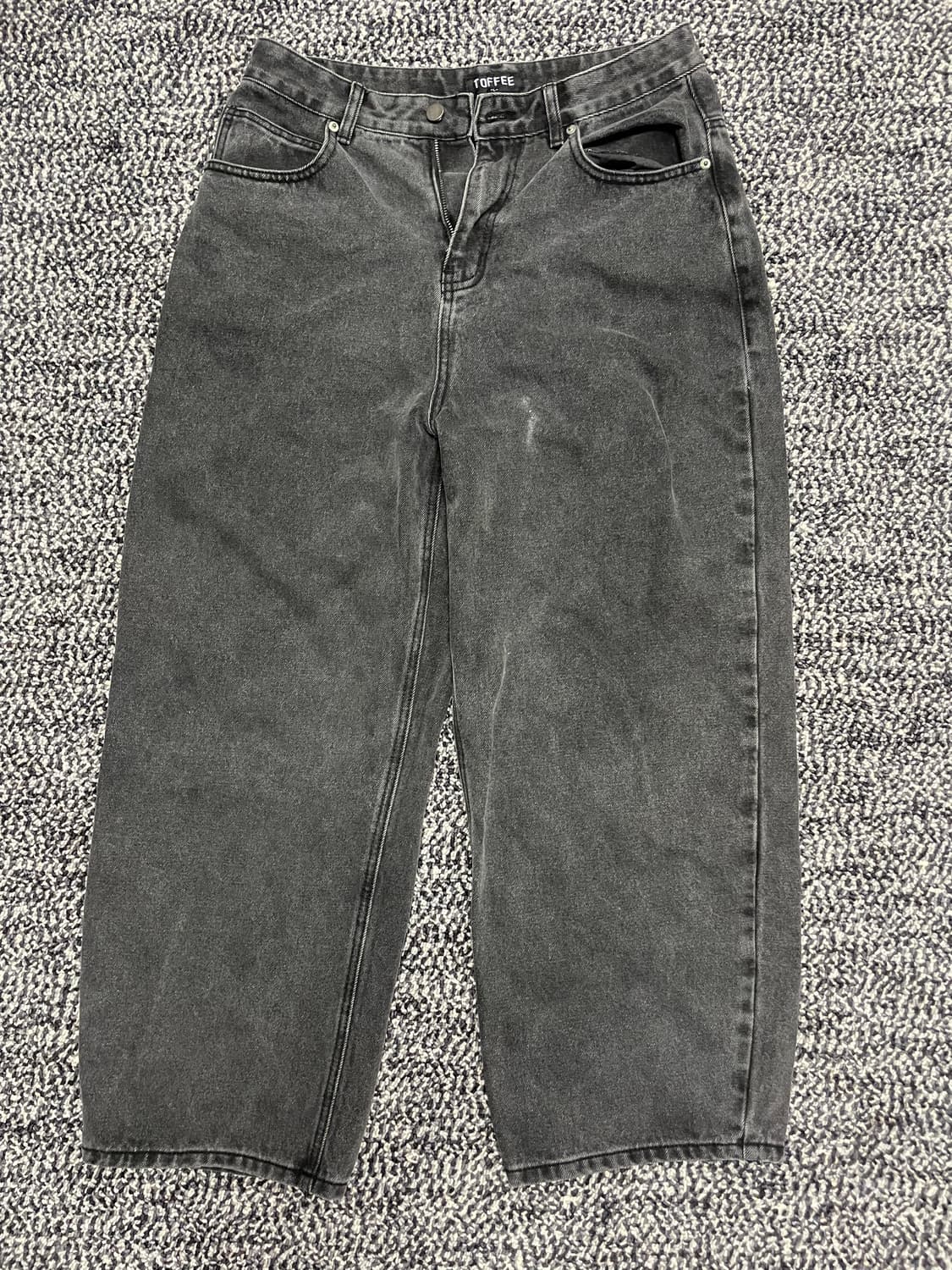 TOFFEE 블랙 데님 팬츠 L 상품이미지1
