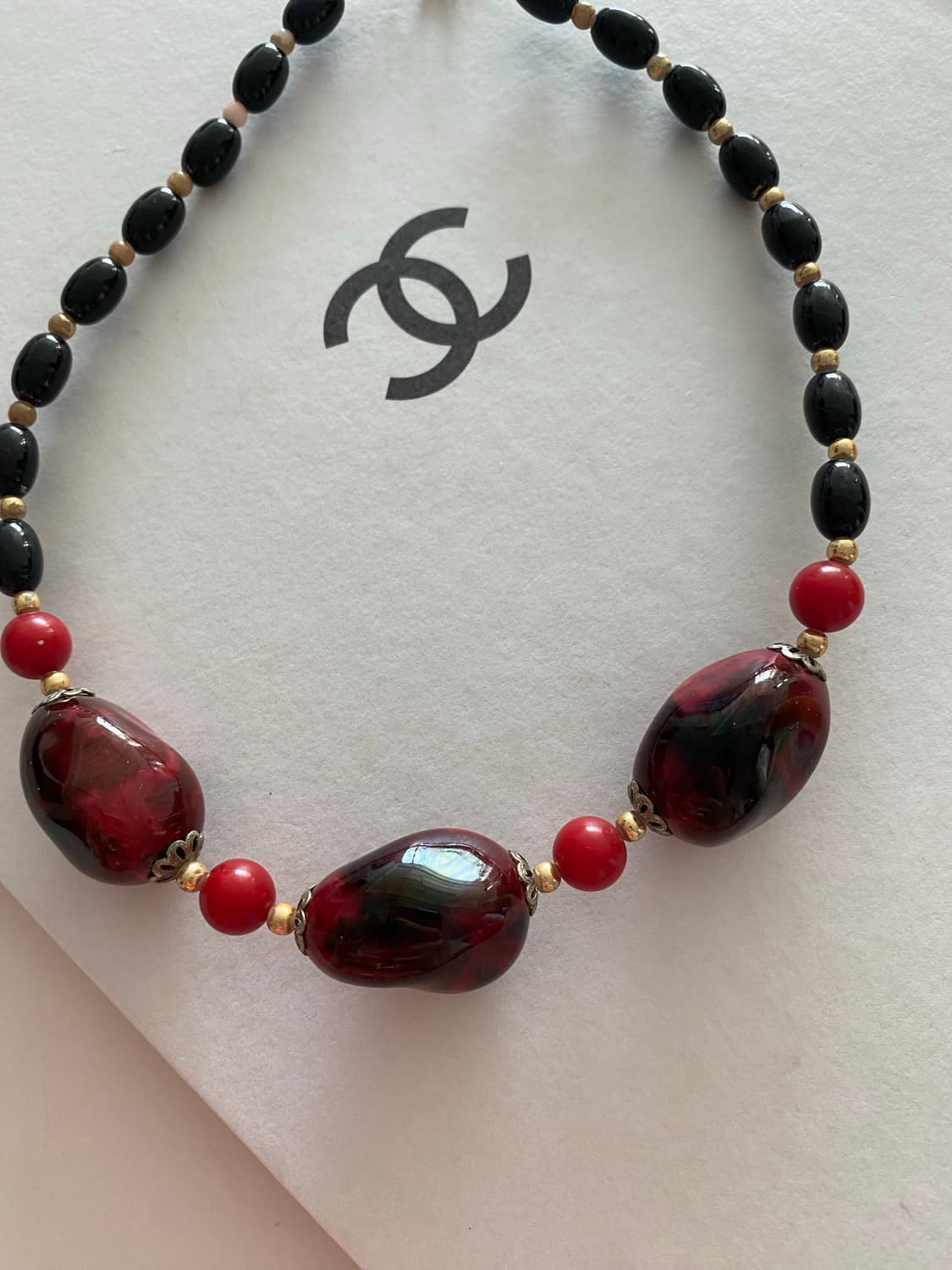 Y2k 버건디 볼드 비즈 목걸이 (bsh) 상품이미지3