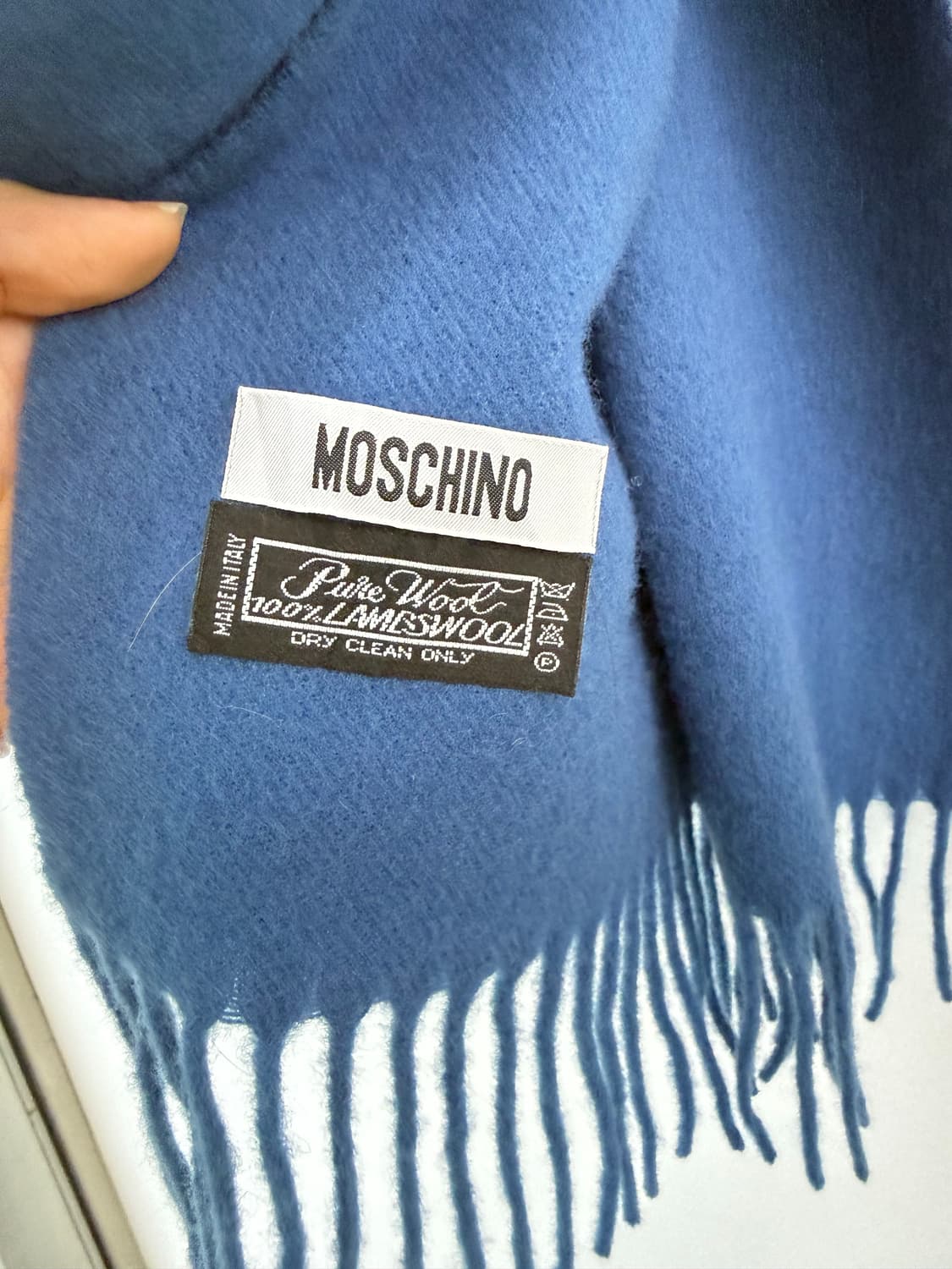 모스키노 램스울 블루 목도리 머플러 상품이미지3