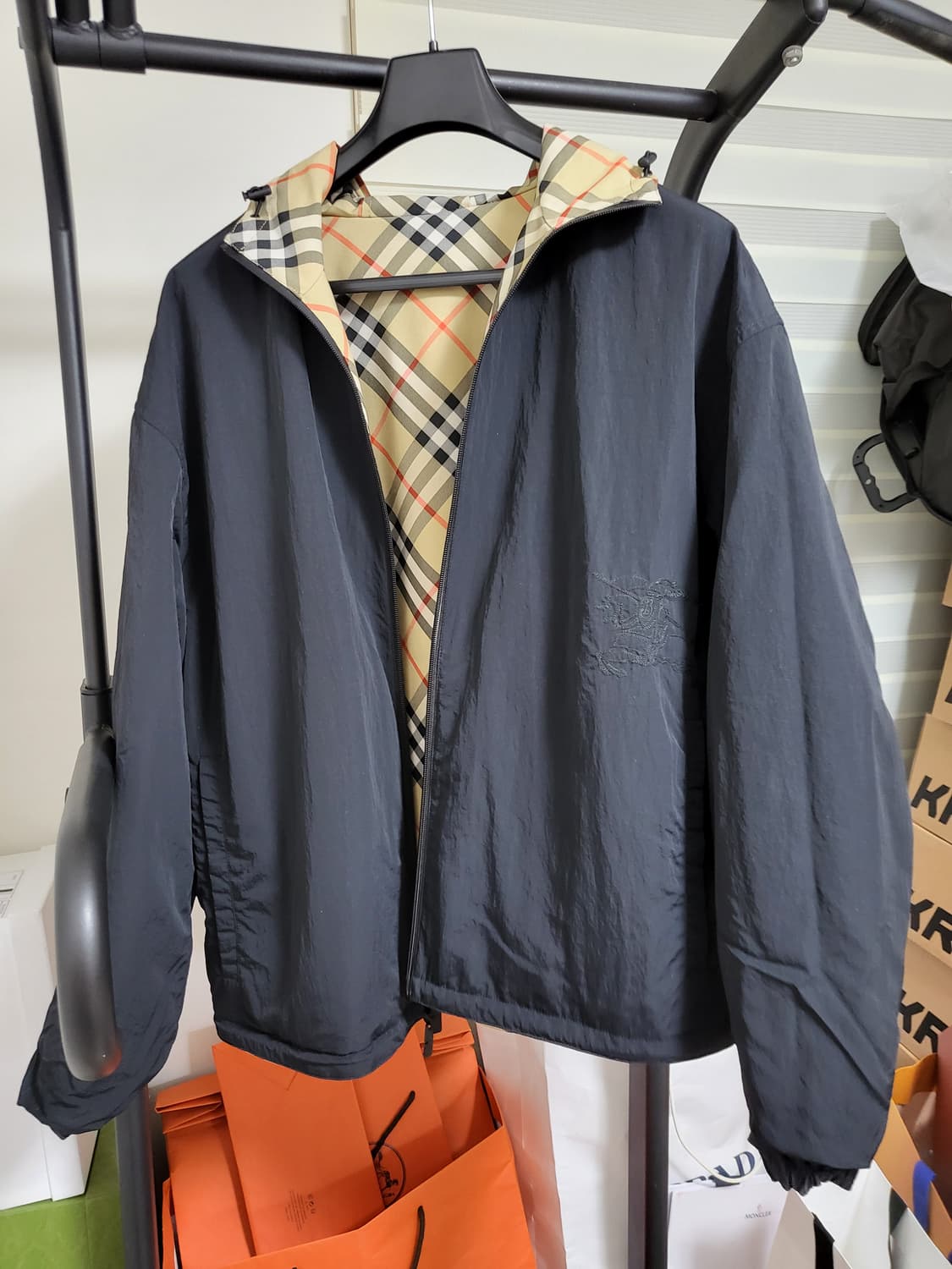 25SS 버버리 ekd 리버시블 체크 자켓 L 상품이미지5