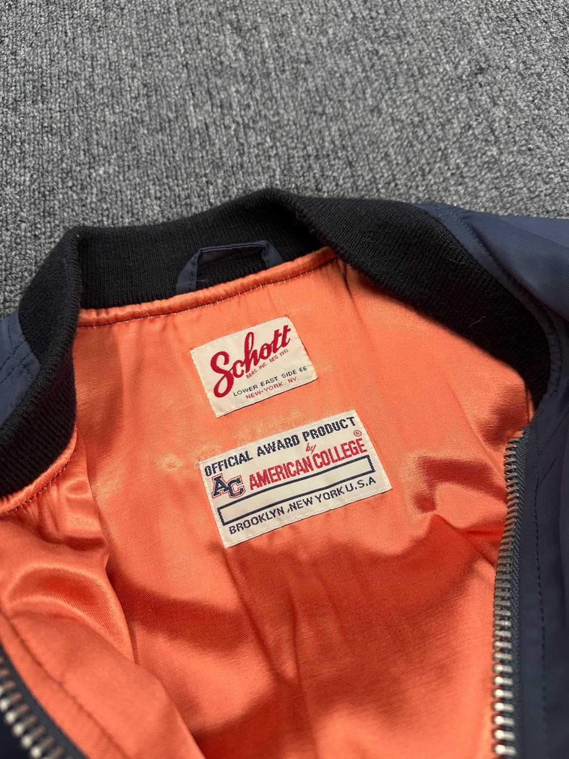 S) Schott x American College 항공점퍼 봄버 자켓 상품이미지4