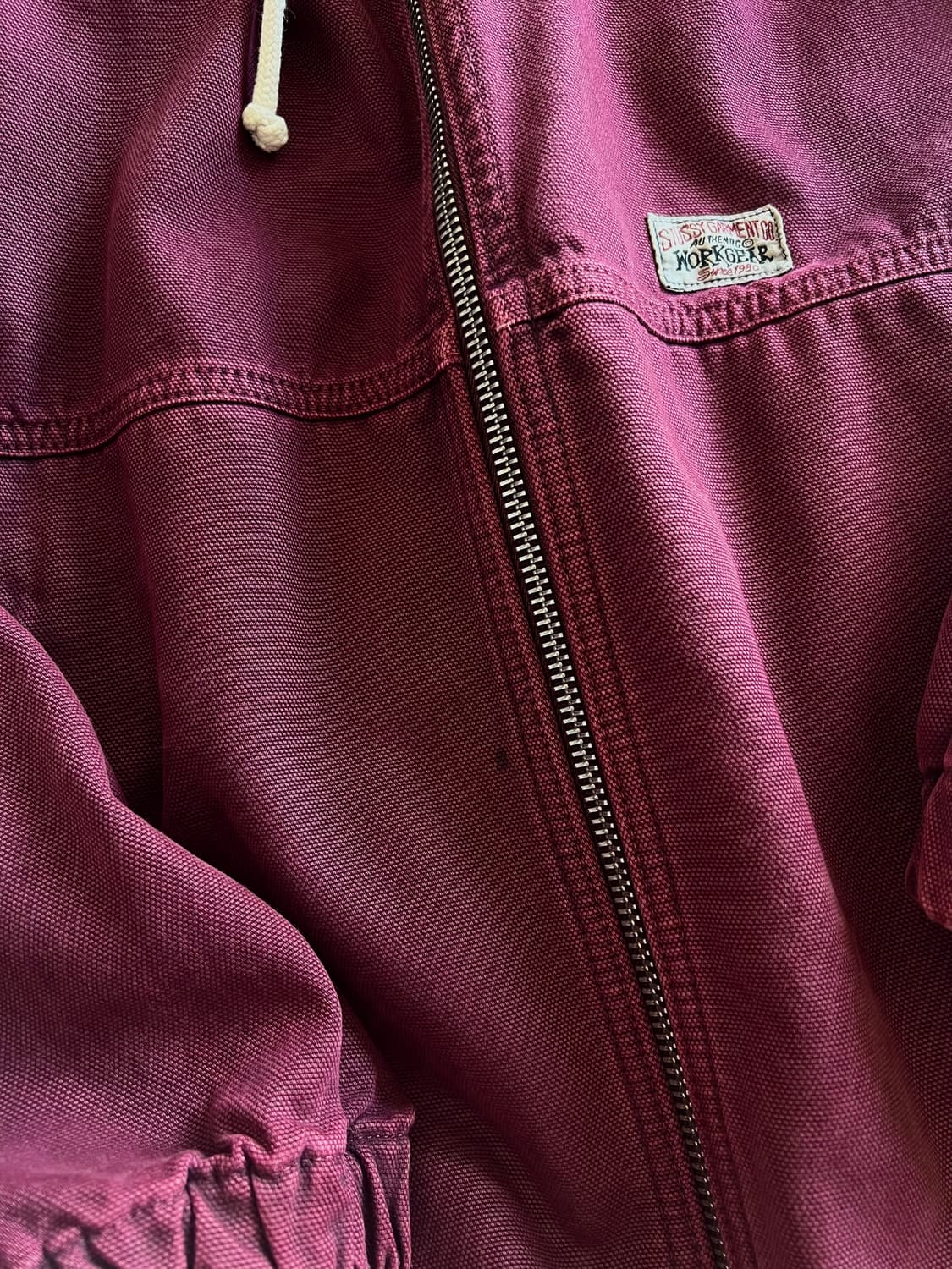 스투시 캔버스 워크 후드 자켓 와인 상품이미지6