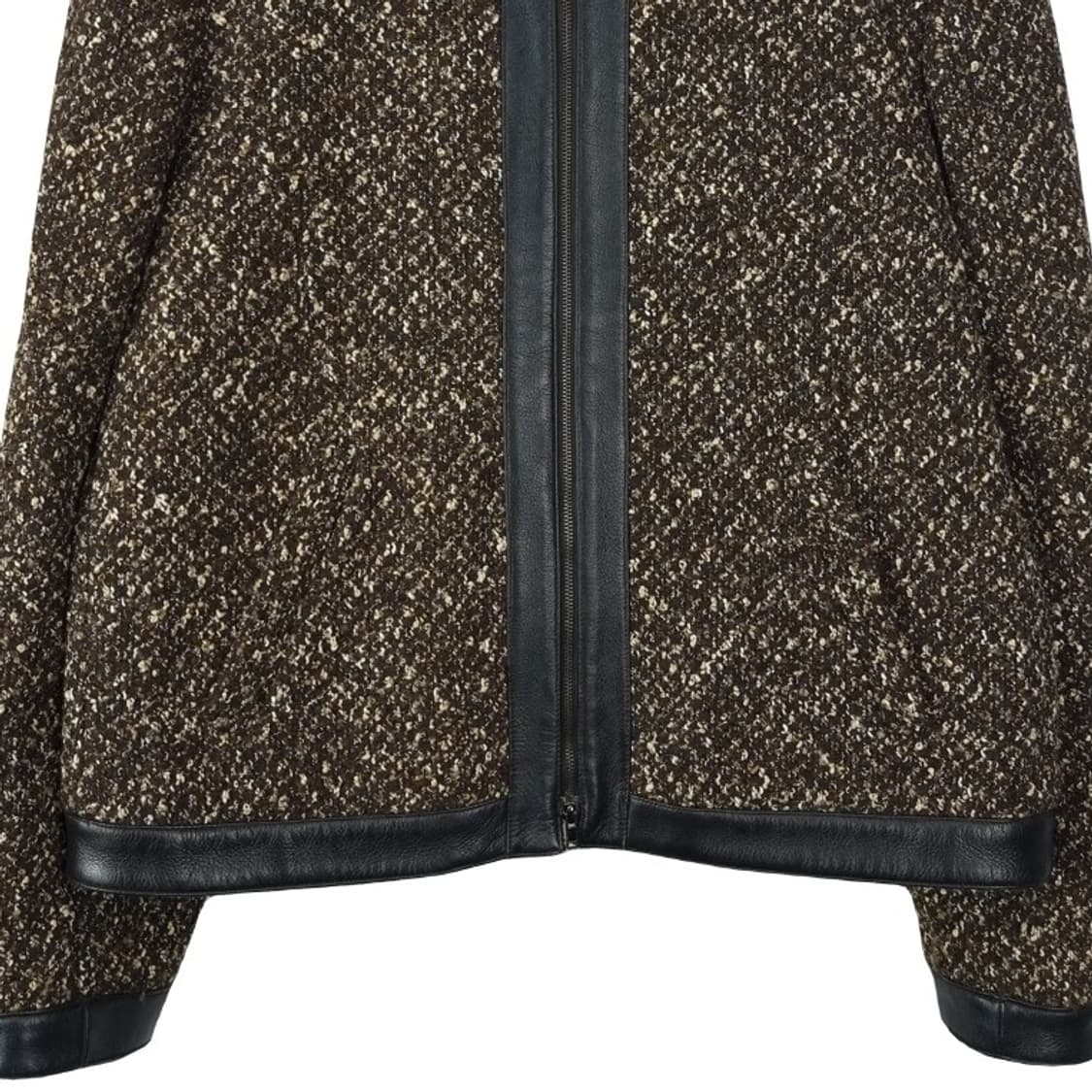 [존스뉴욕] 울 블랜디드 양가죽 트리밍 빈티지 울 집업 자켓 M20011 상품이미지5