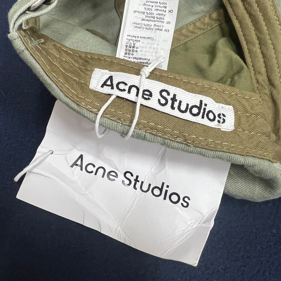 24SS 아크네 스튜디오 로고 캡 세이지 그린 모자 상품이미지4