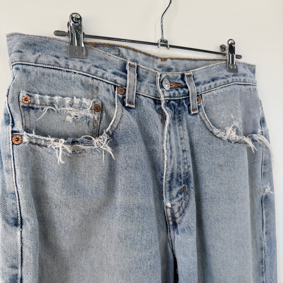 리바이스 Levi’s 빈티지 스트레이트 연청 데님 팬츠 찢청 상품이미지1