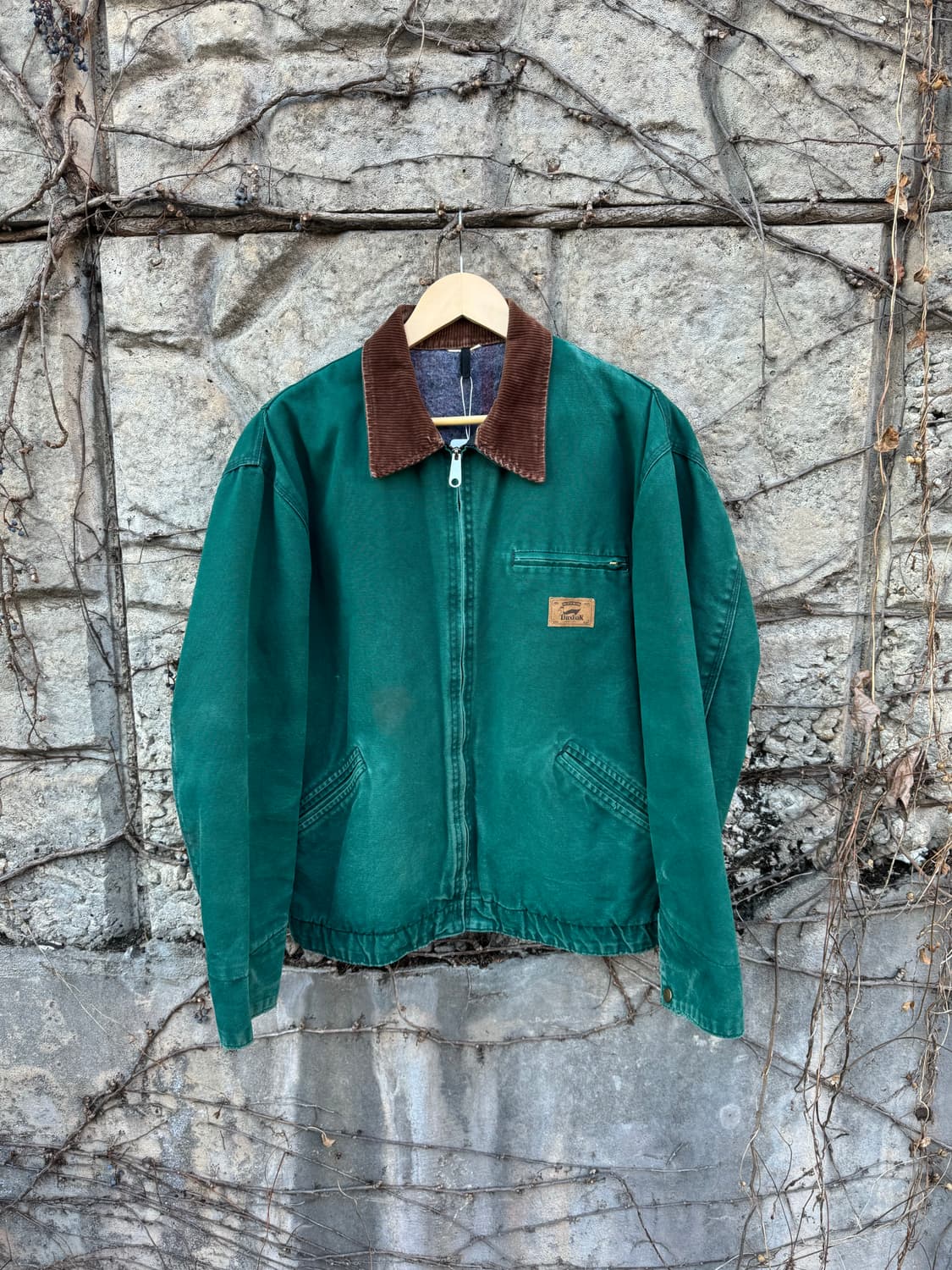 90s duxbak 칼하트 디트로이트 코듀로이 카라 워크 자켓 상품이미지1