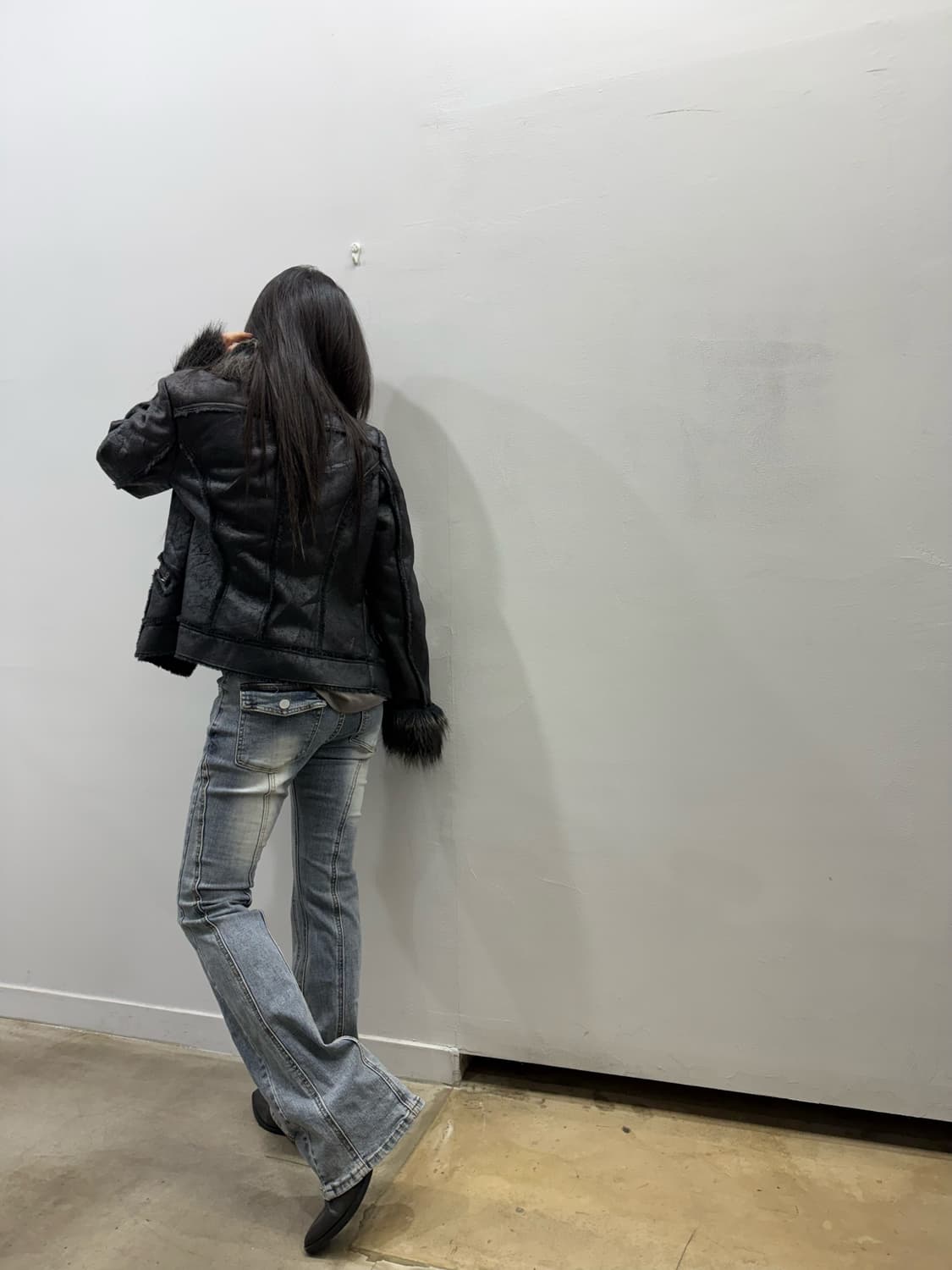 워싱 디테일 루즈핏 부츠컷 데님진 상품이미지2