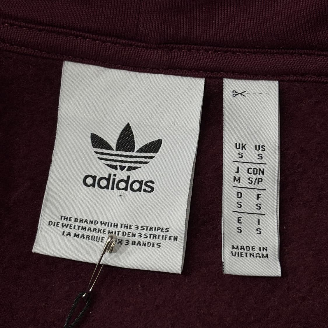 아디다스 버건디 기모 후드티 상품이미지3