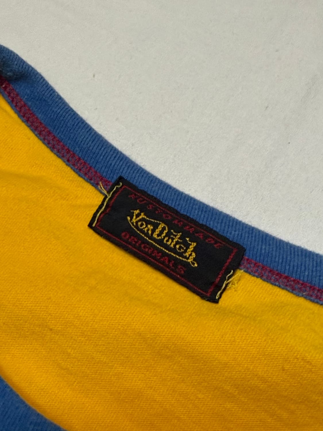 본더치 스컬 패치 y2k 반팔 티셔츠 옐로우 상품이미지4