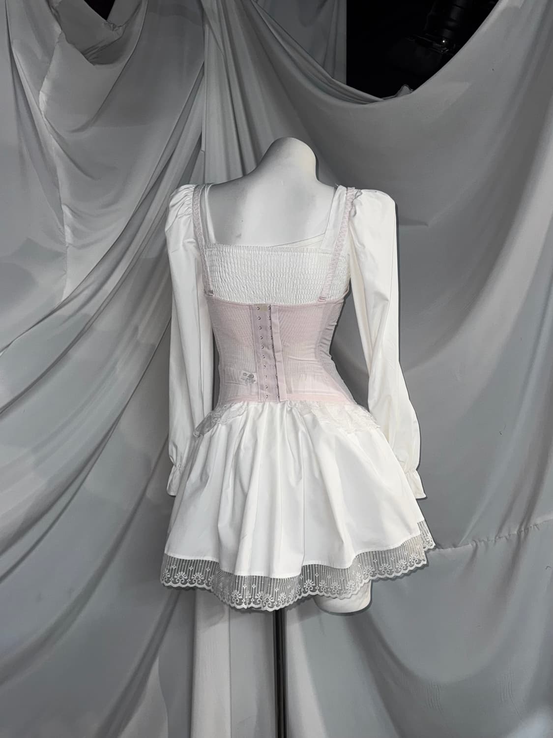 캐캐체 화이트세라깔 레이스 코르셋 화이트 페어리 코디세트 상품이미지5