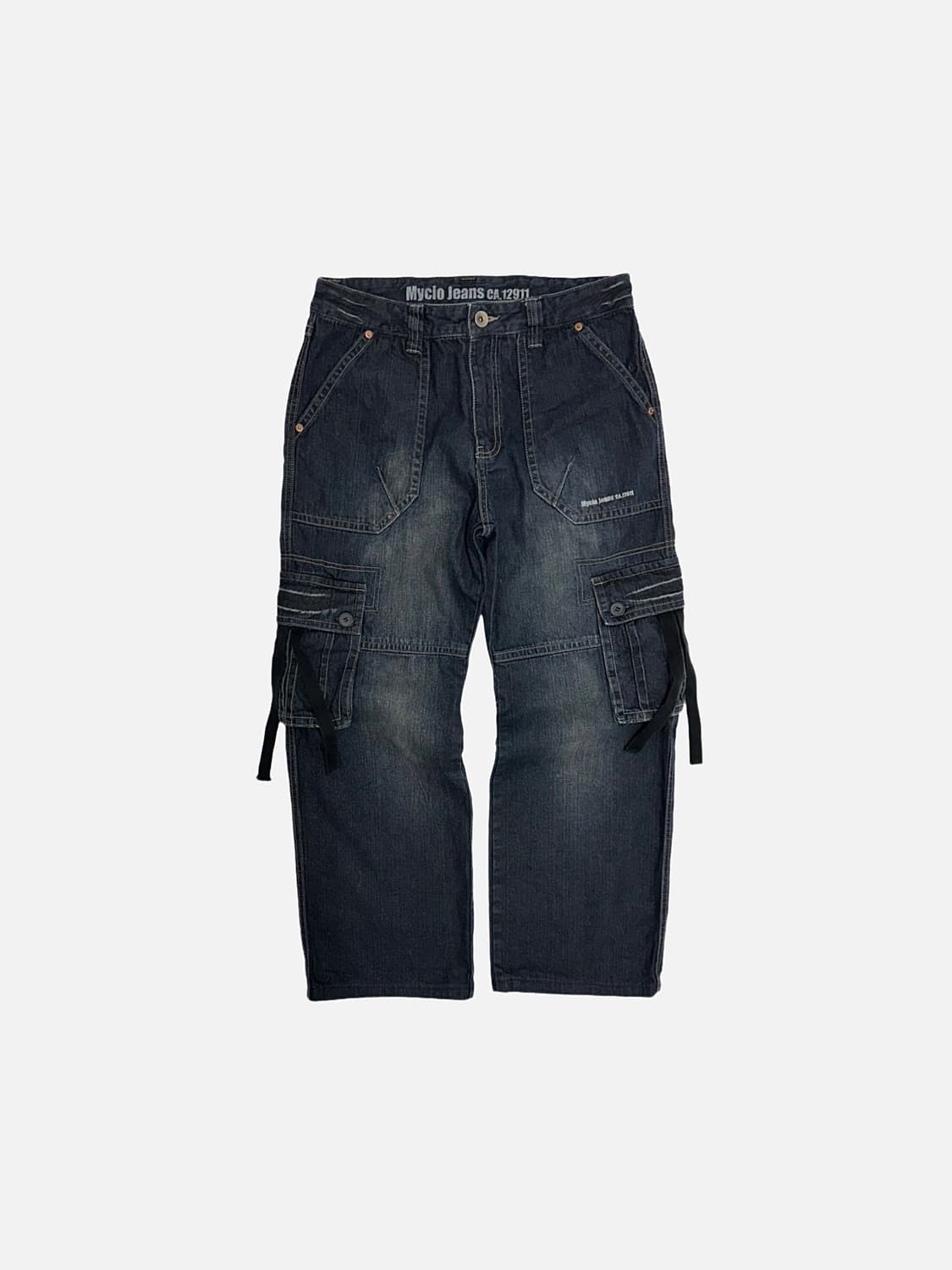 myclo jeans 빈티지 포켓 워싱 카고 데님팬츠 상품이미지1