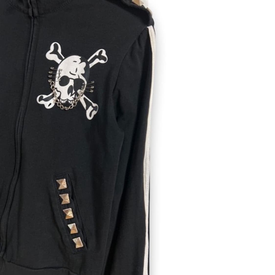 Magic punk skull chain jersey 펑크 옷핀 해골져지 상품이미지3