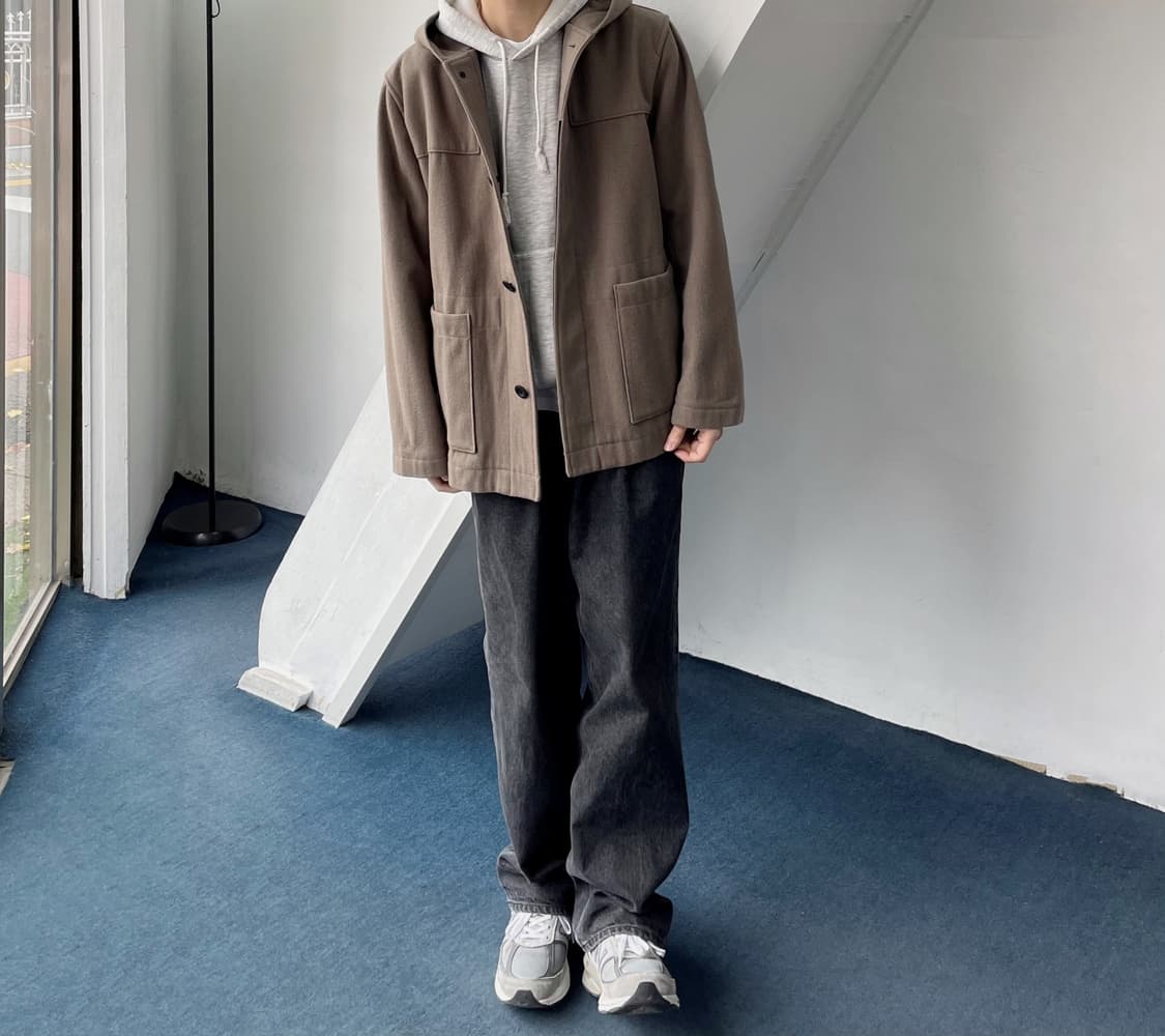 Cropped melton duffle hoodcoat 상품이미지2