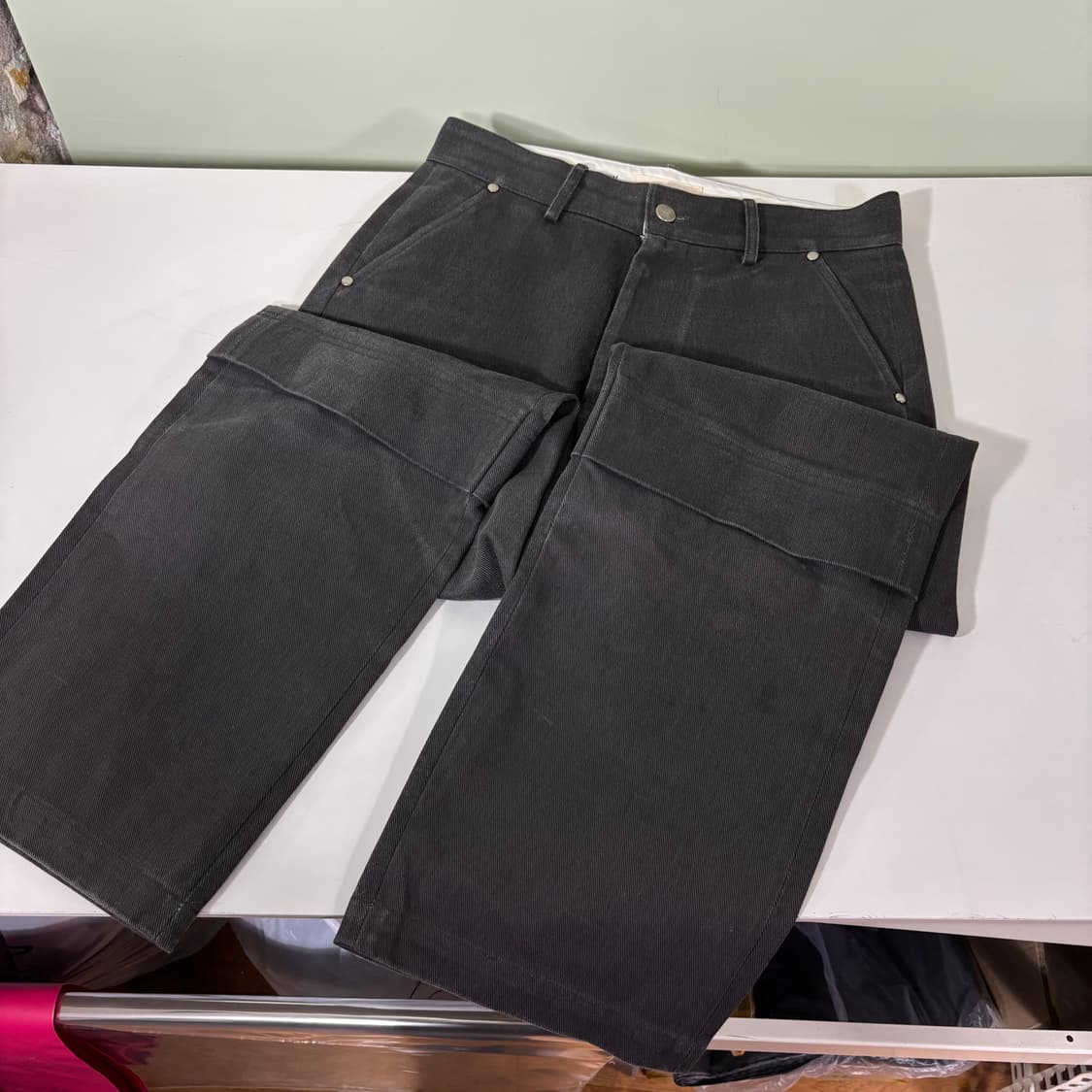 1 M 파브레가 피그먼트 로우플라잉 세미와이드 코튼팬츠 상품이미지2