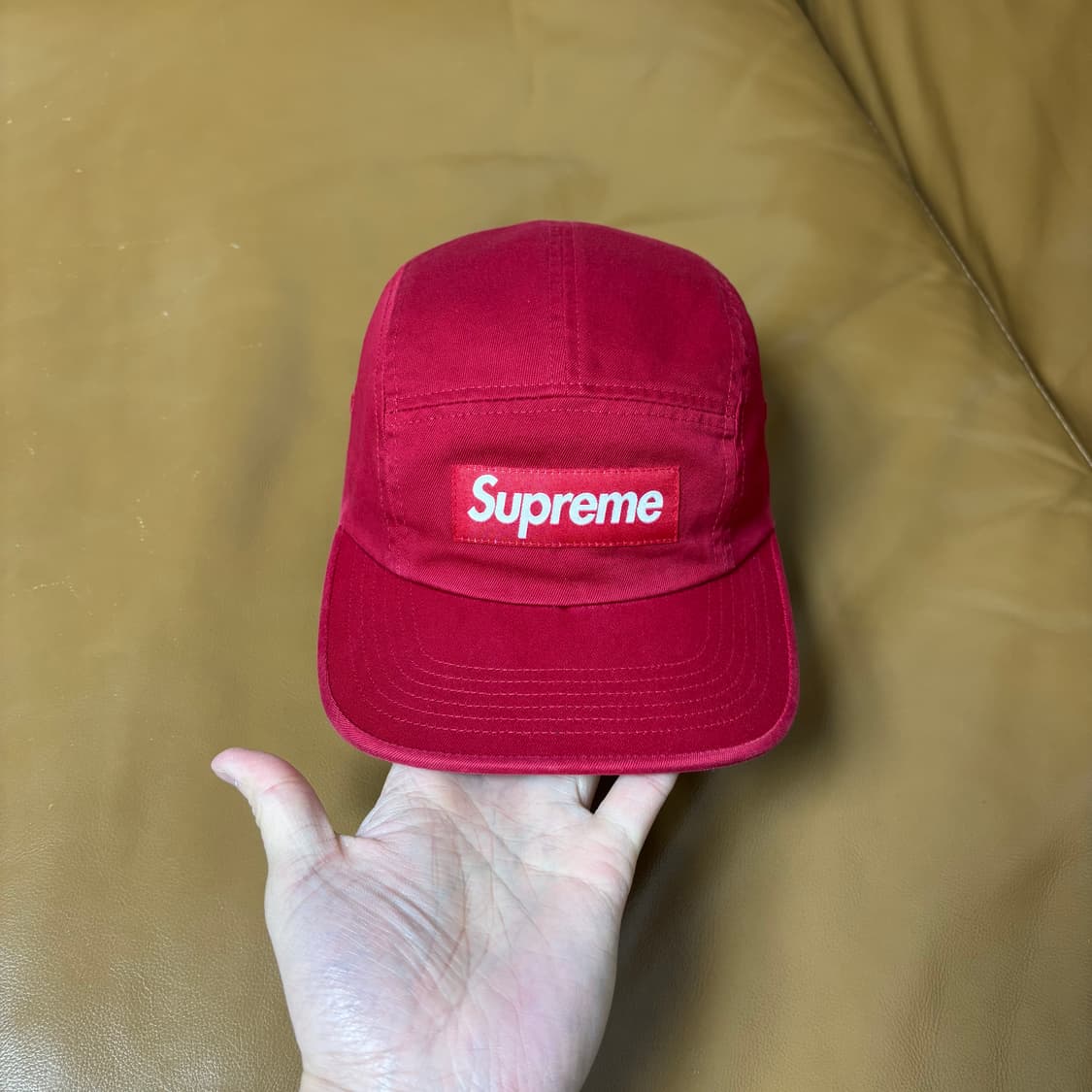 슈프림 캠프캡 모자 박스로고 24ss 워시드 레드 상품이미지3