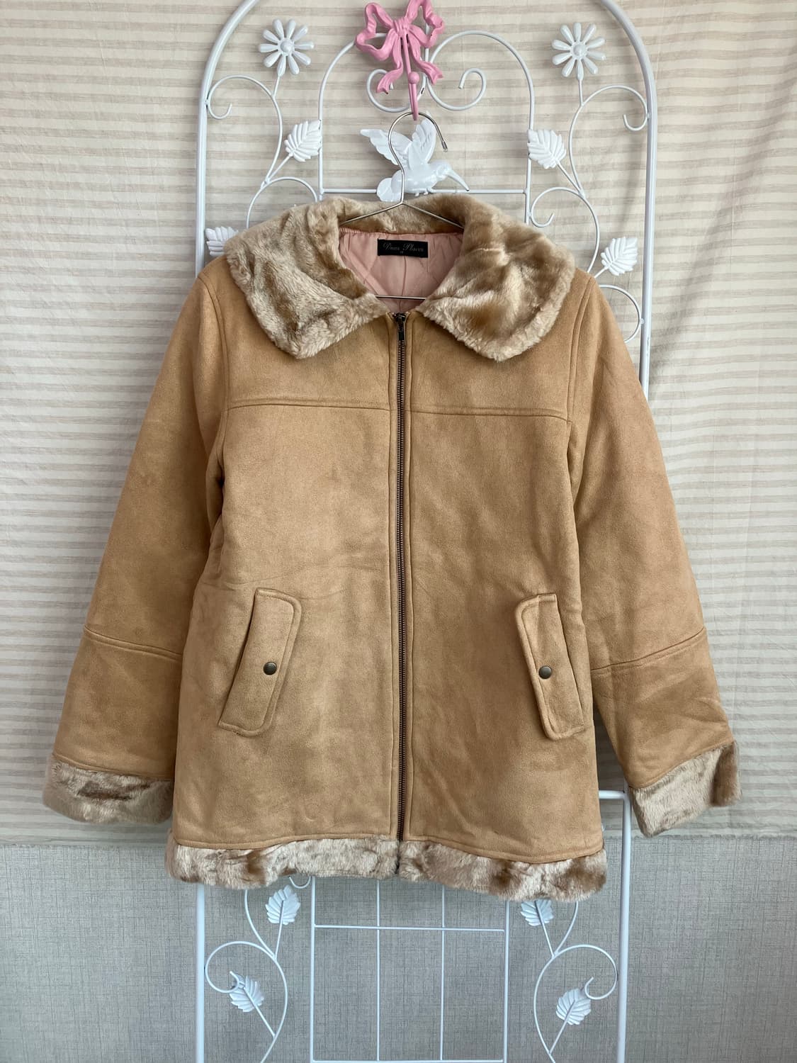 빈티지 브라운 집업 코트 y2k 스트릿 갸루 펑키 일본빈티지W-542 상품이미지1