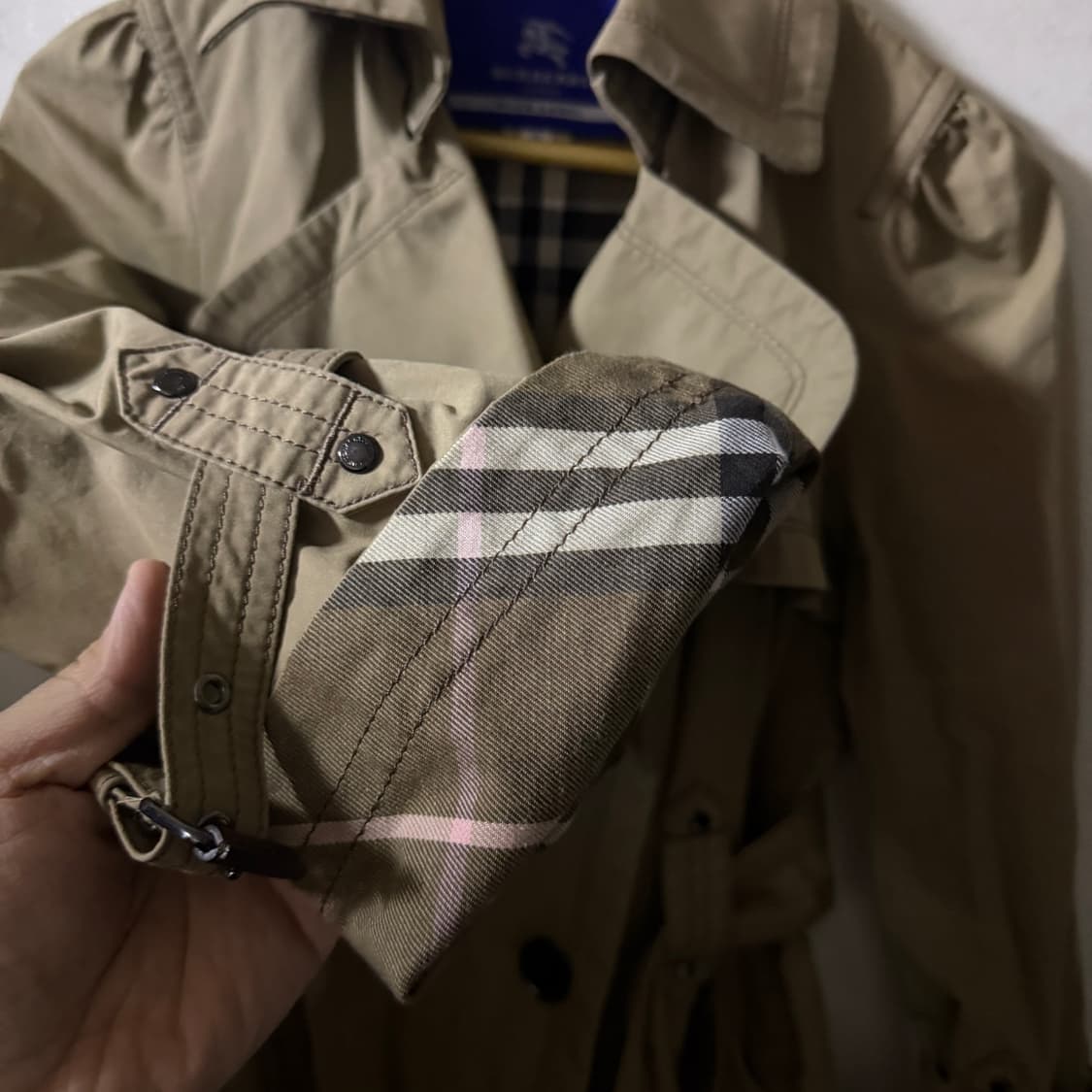 버버리  블루라벨 노바체크 클레식 더블코트 38 (55정도) 상품이미지3