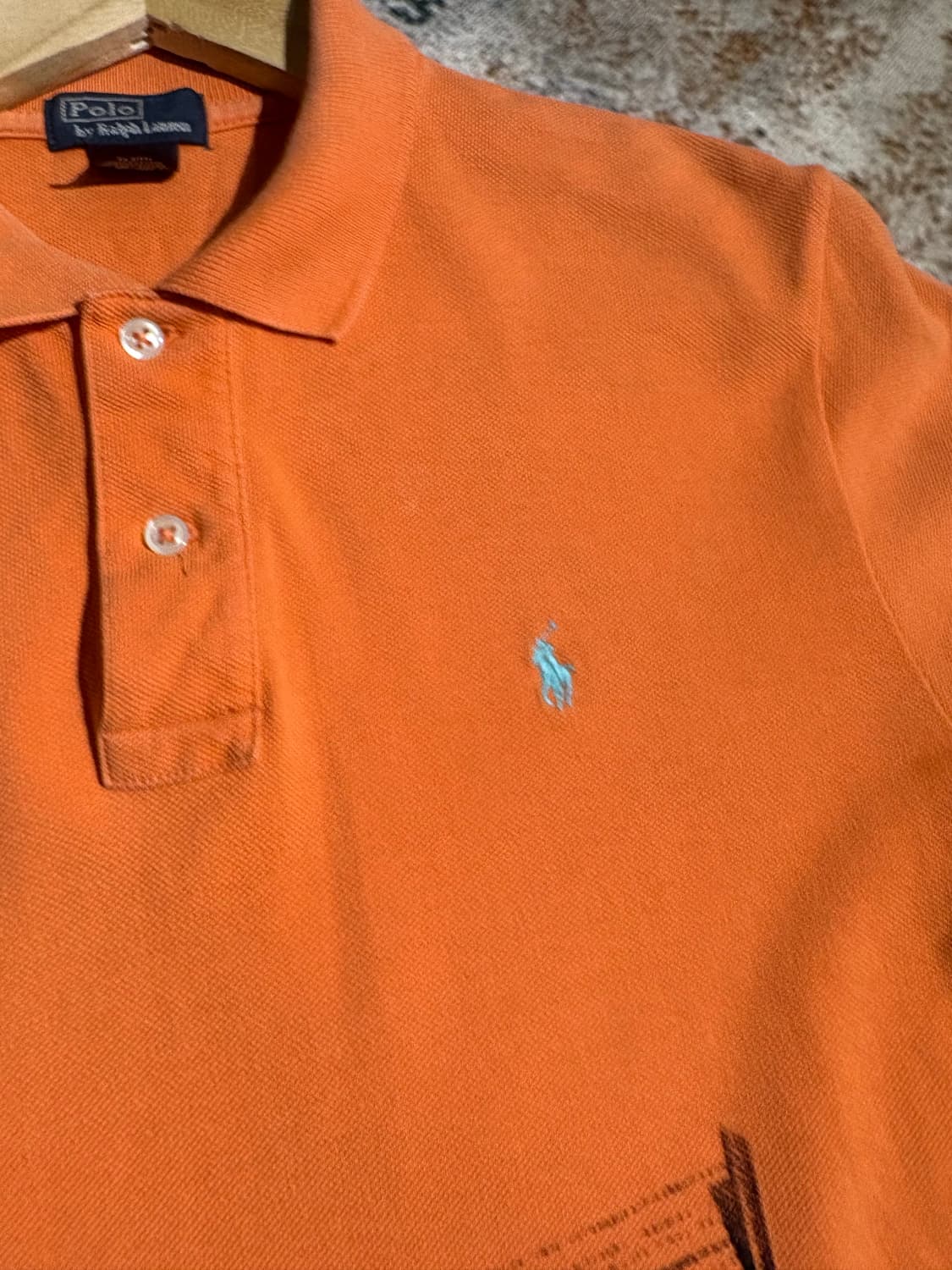 폴로 랄프로렌 오렌지 커스텀 반팔 카라 티셔츠 상품이미지3