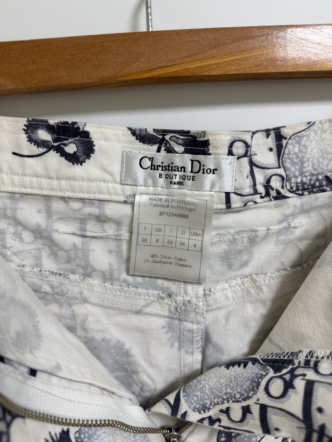 디올 오블리크 패턴 화이트 스커트 상품이미지5