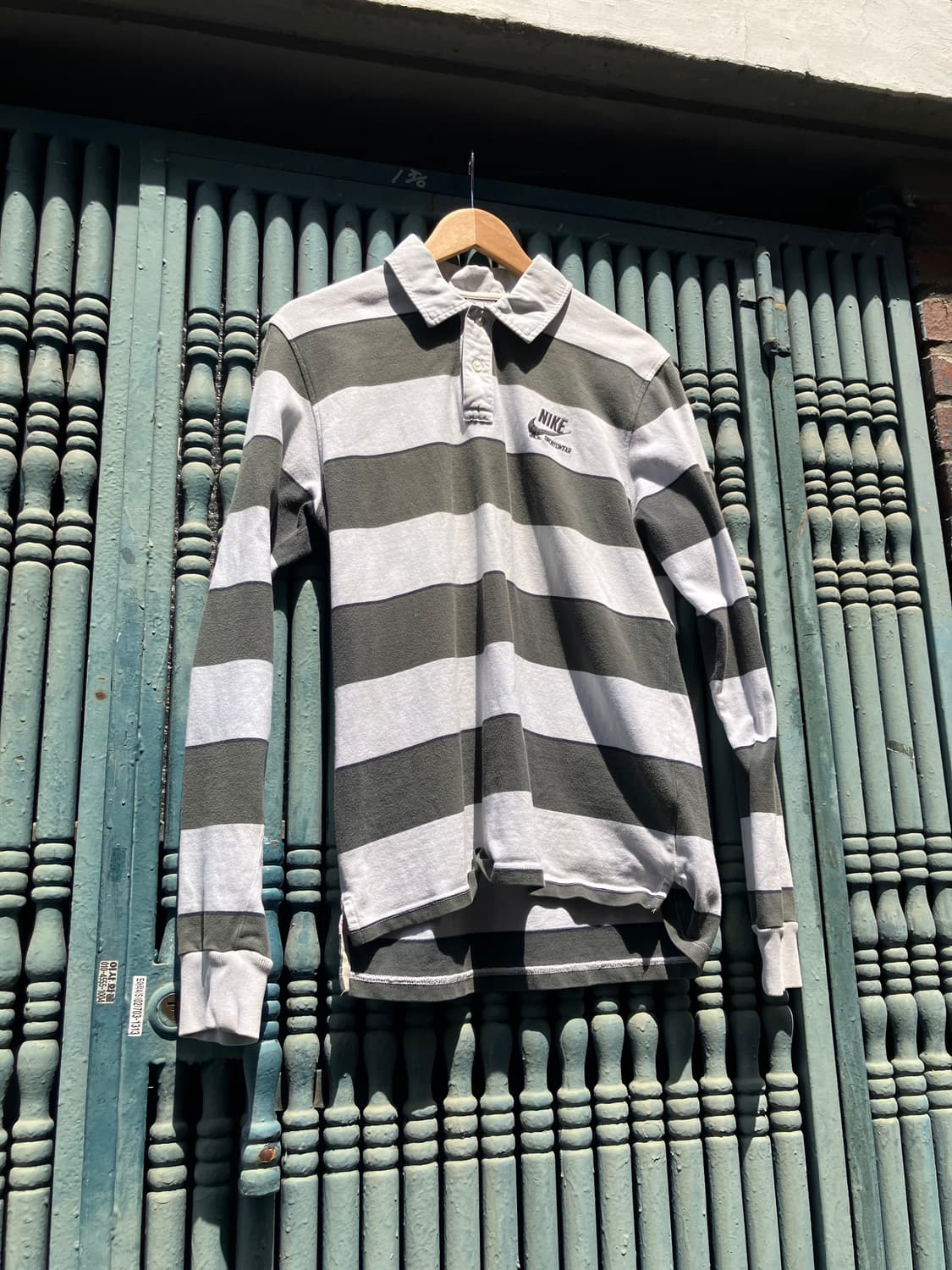 Nike 자수 로고 스트라이프 럭비 셔츠 XL 상품이미지1