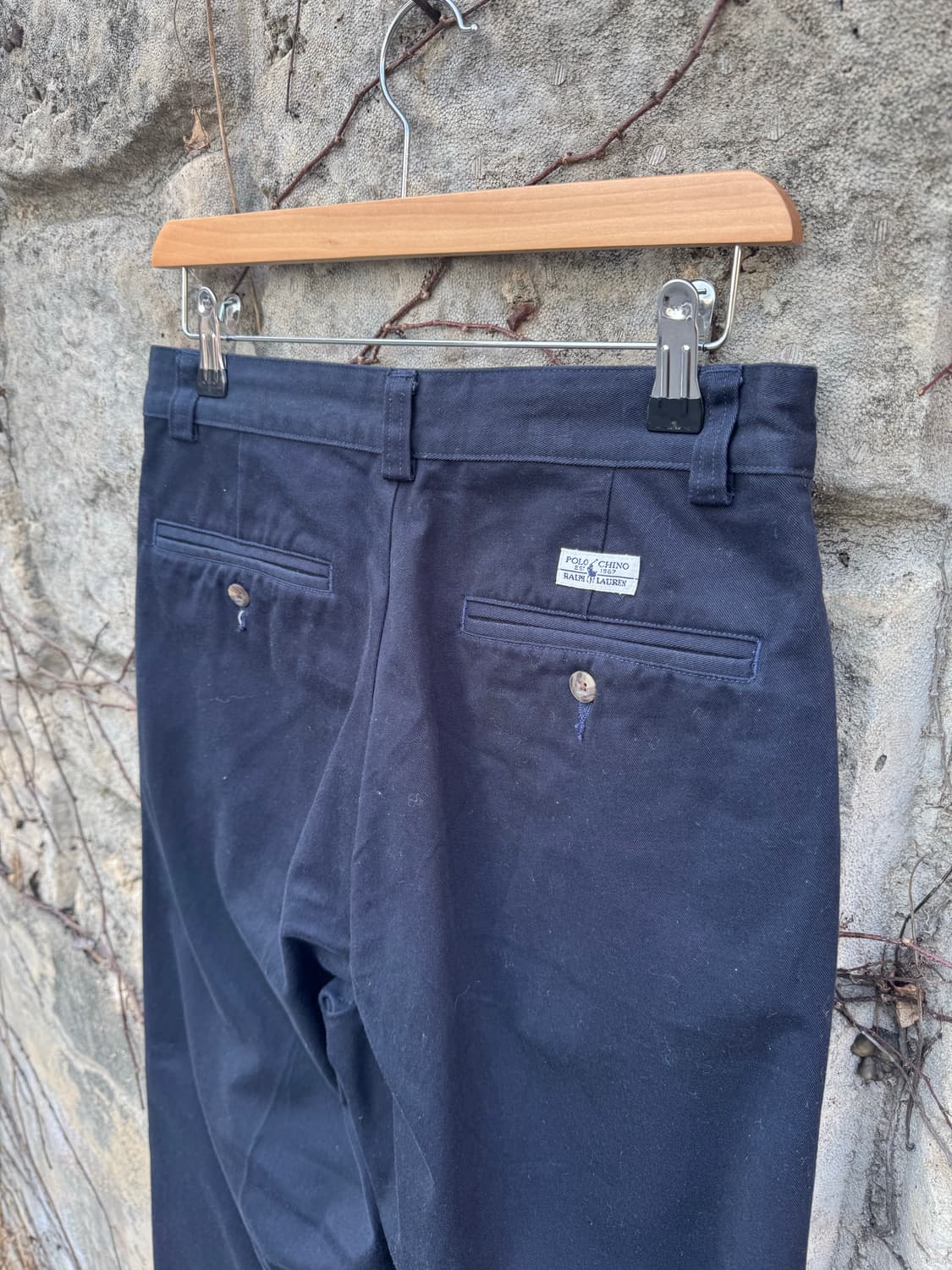 90s 폴로 랄프로렌 빈티지 made in usa 치노 팬츠 네이비 상품이미지4