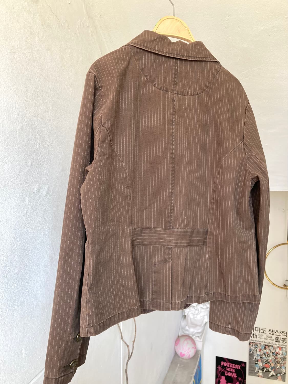 y2k 브라운 스트라이프 자켓 상품이미지6