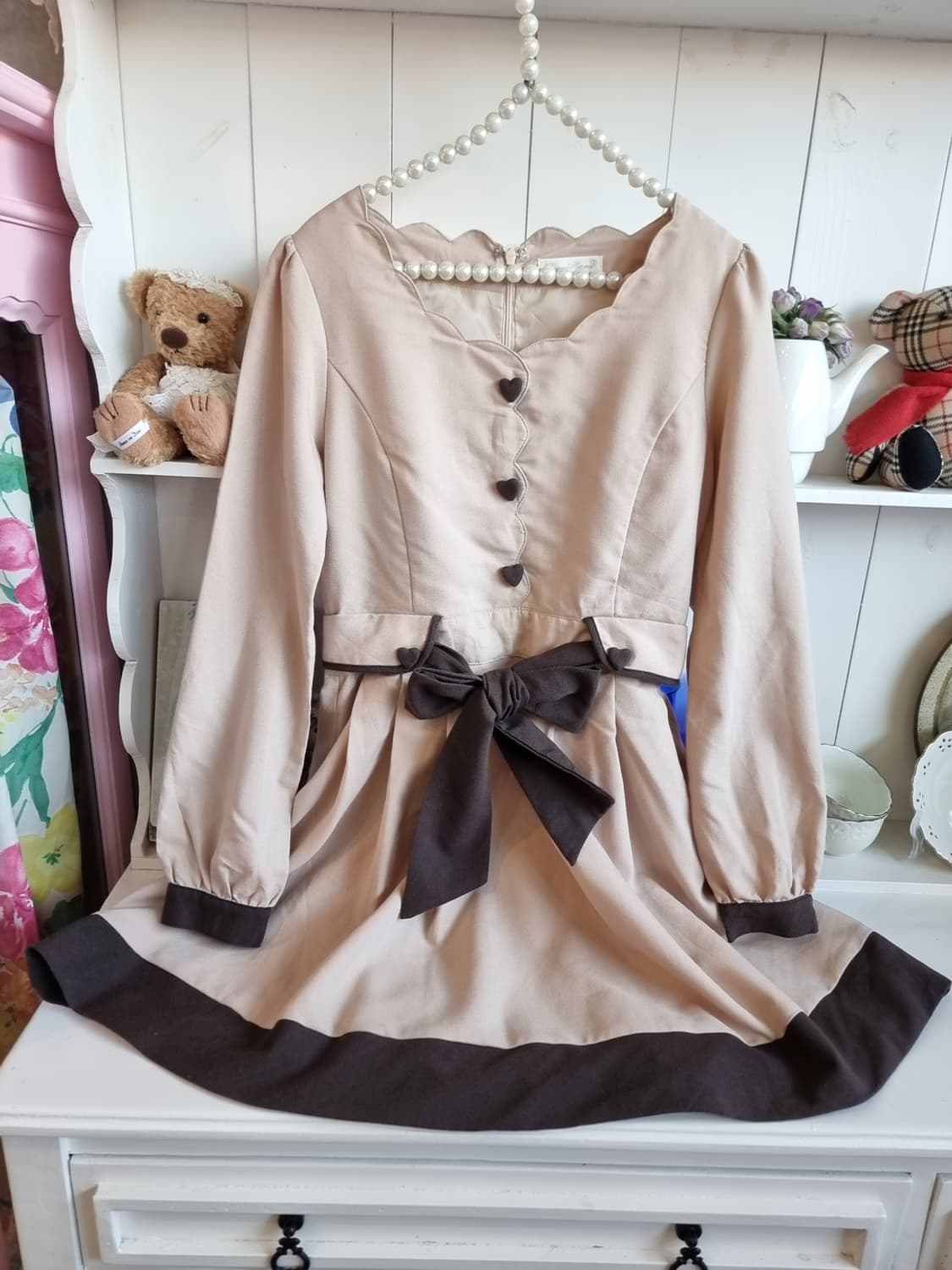 하트버튼 리본원피스 상품이미지2