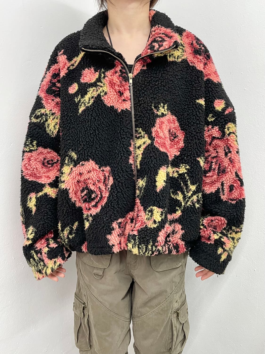 플로럴 부클 플리스 자켓  상품이미지2