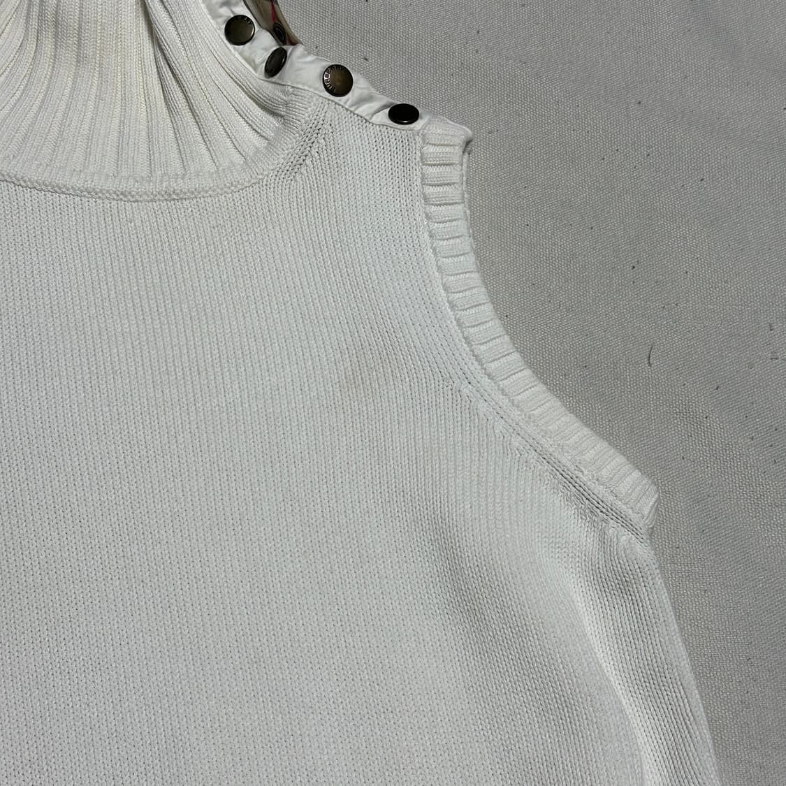 S 버버리 여성용 화이트 목폴라 니트 베스트 상품이미지8