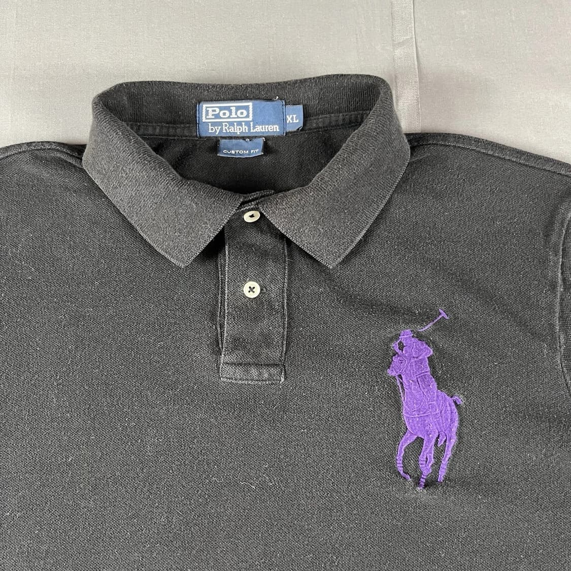 폴로 랄프로렌 빅포니 롱슬리브 카라 티셔츠 블랙 퍼플 상품이미지2